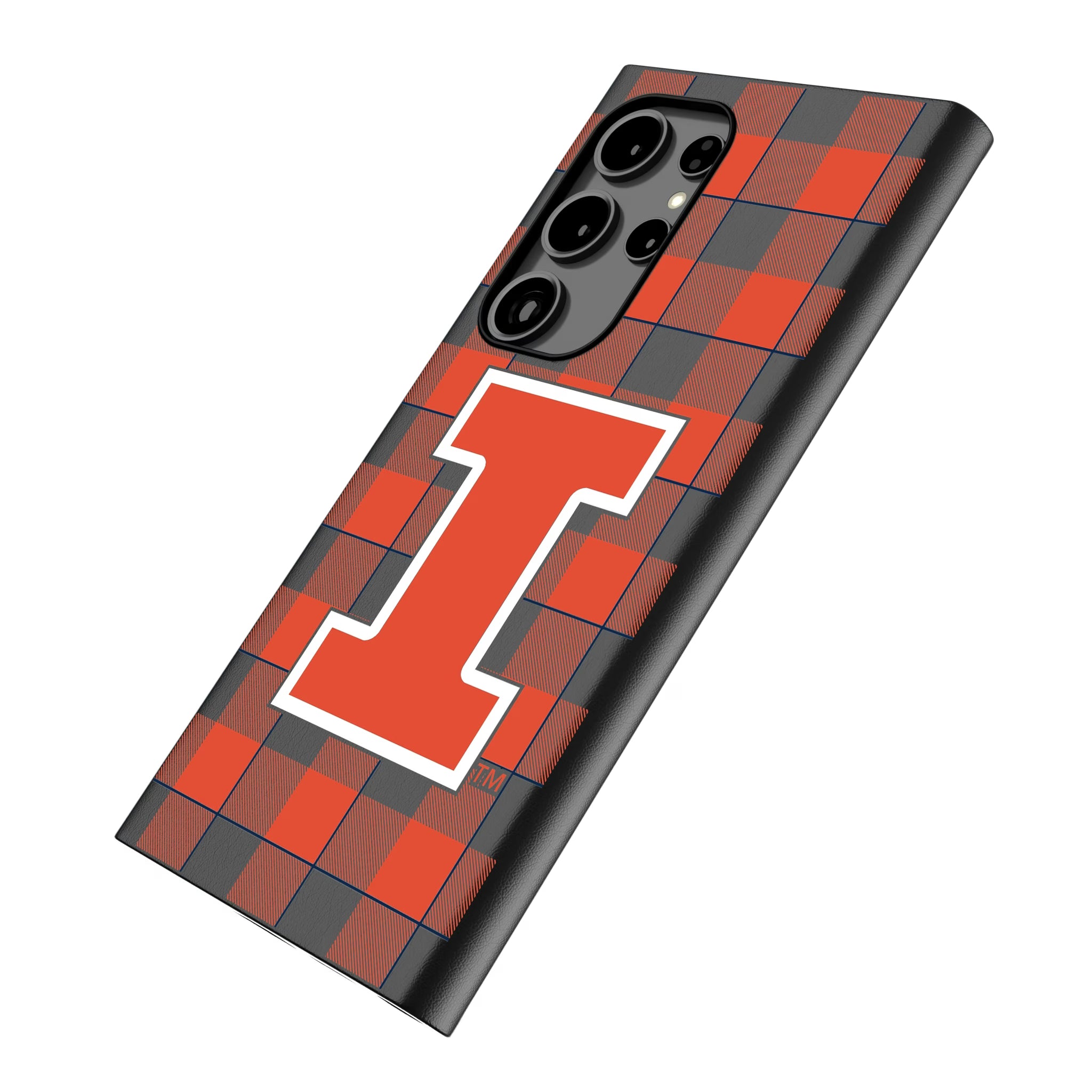 University of Illinois Fighting Illini Plaid Galaxy MagSafe Compatible Phone Case for Samsung Galaxy - Isometric View