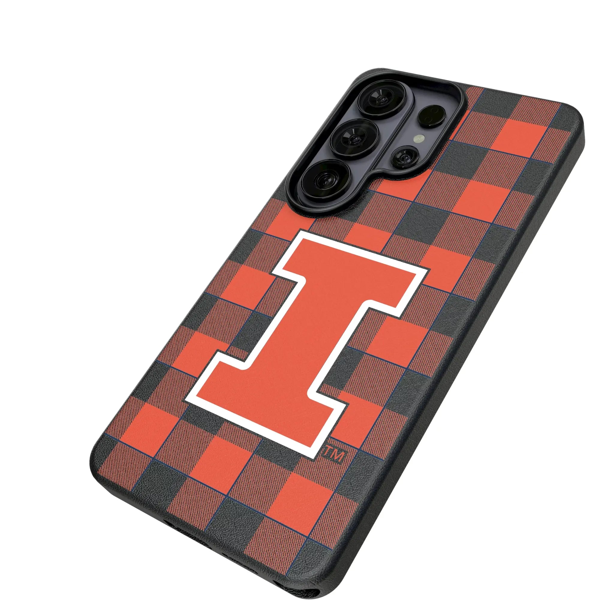 University of Illinois Fighting Illini Plaid Galaxy MagSafe Compatible Phone Case for Samsung Galaxy - Isometric View#Device_Galaxy S26 Ultra