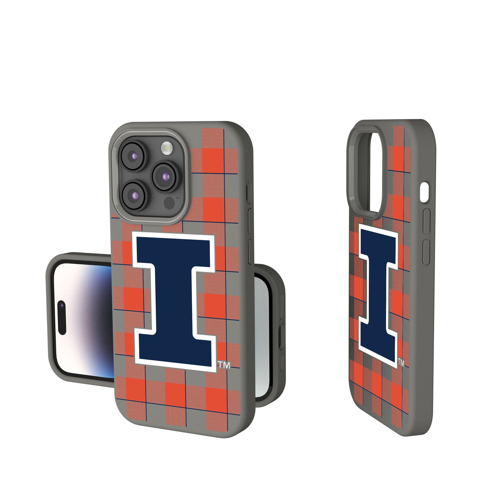 University of Illinois Fighting Illini Plaid iPhone Soft Touch Phone Case for Apple iPhone