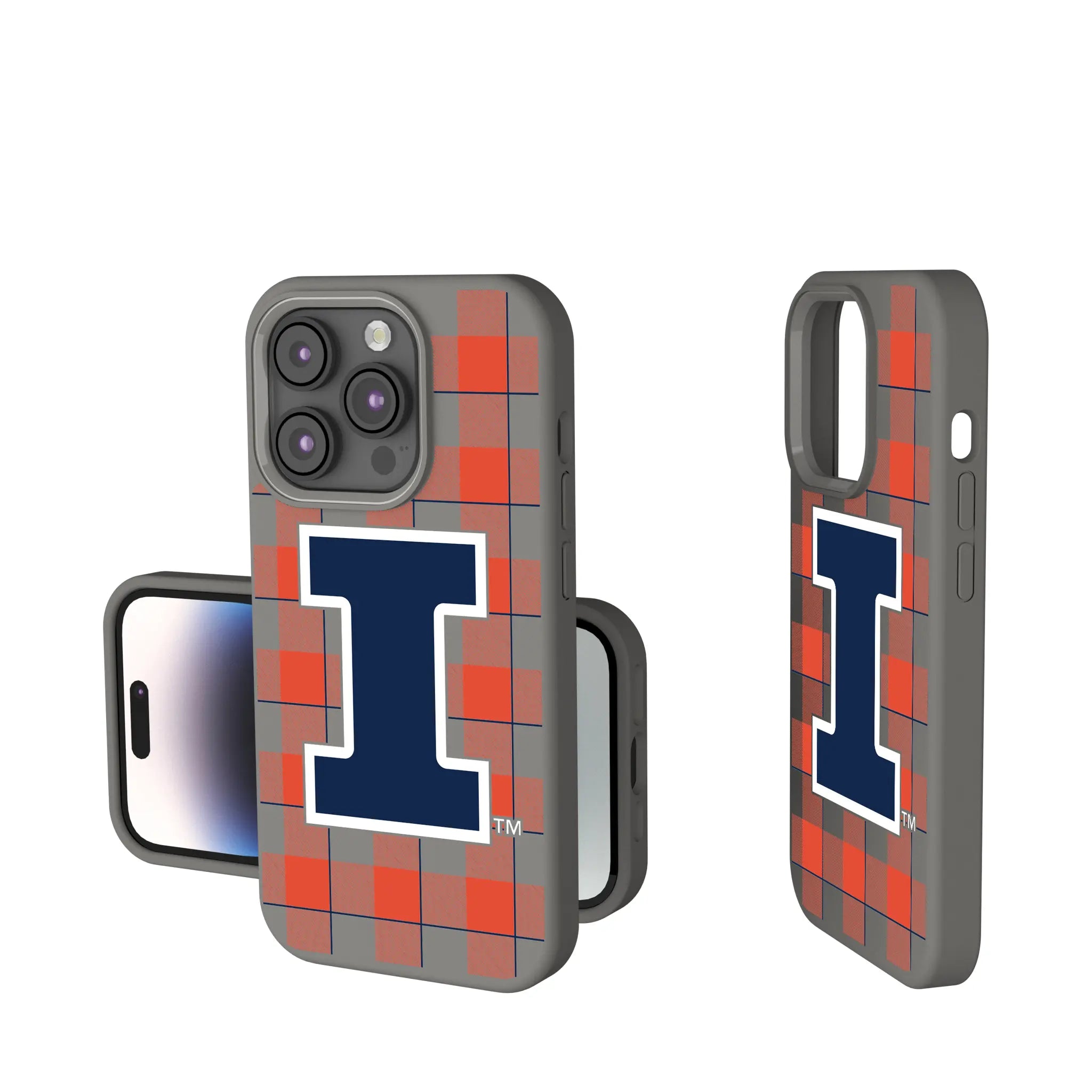University of Illinois Fighting Illini Plaid iPhone Soft Touch Phone Case for Apple iPhone
