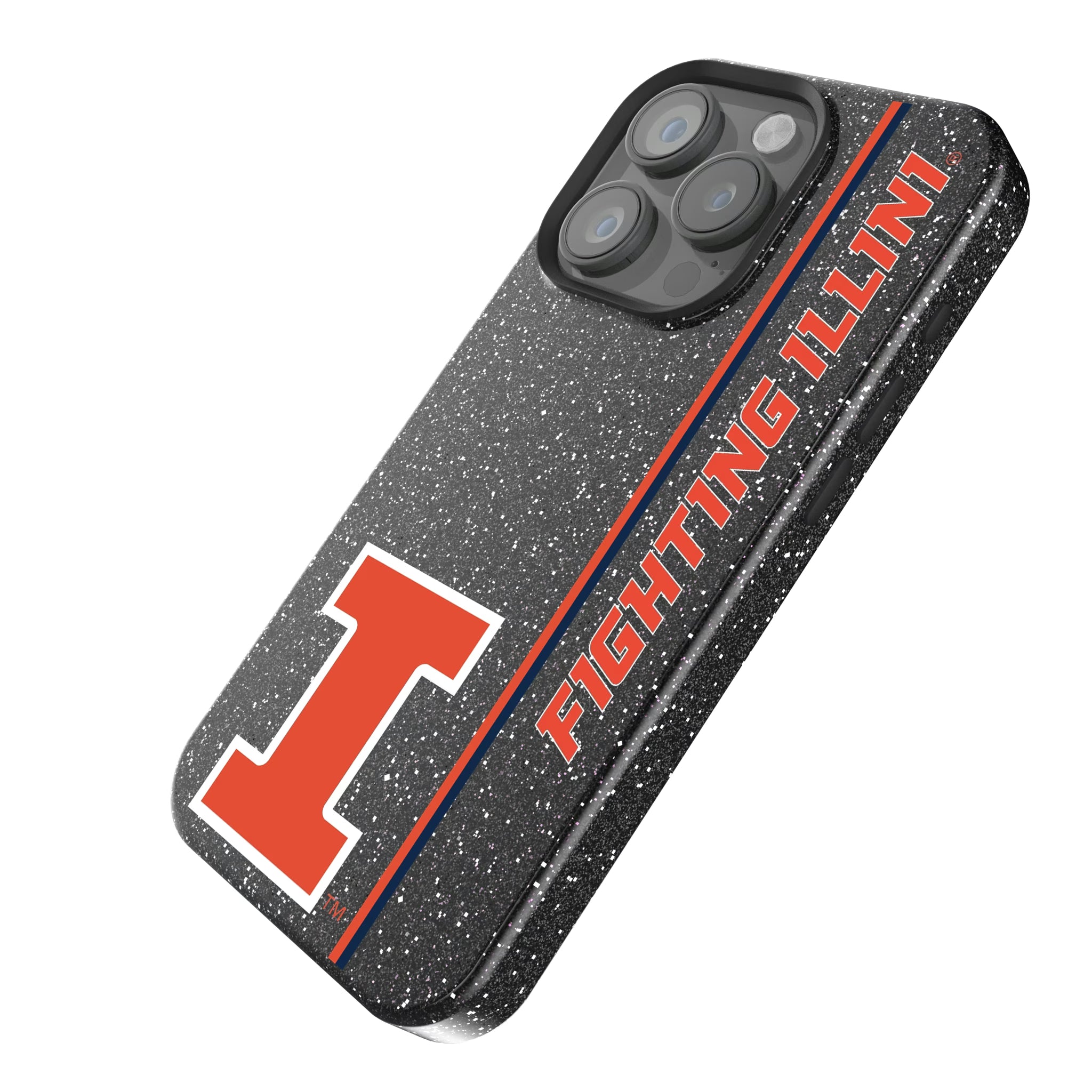 University of Illinois Fighting Illini Sidebar iPhone Bling Phone Case for Apple iPhone - Isometric View
