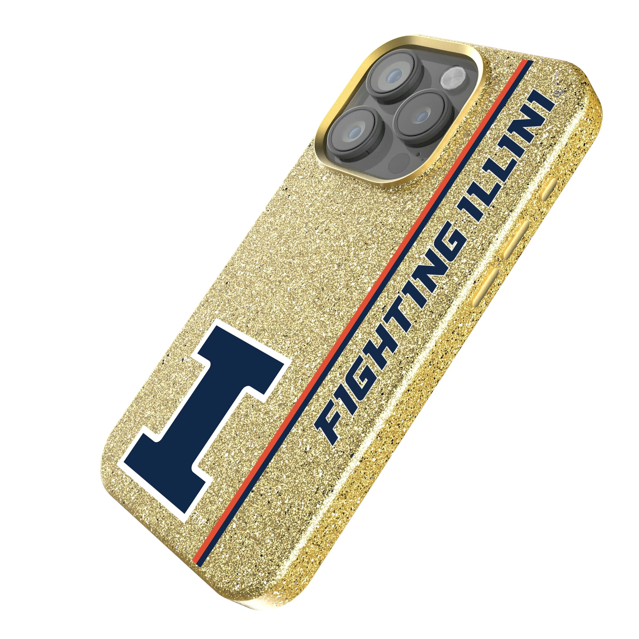 University of Illinois Fighting Illini Sidebar iPhone Bling Phone Case for Apple iPhone - Isometric View