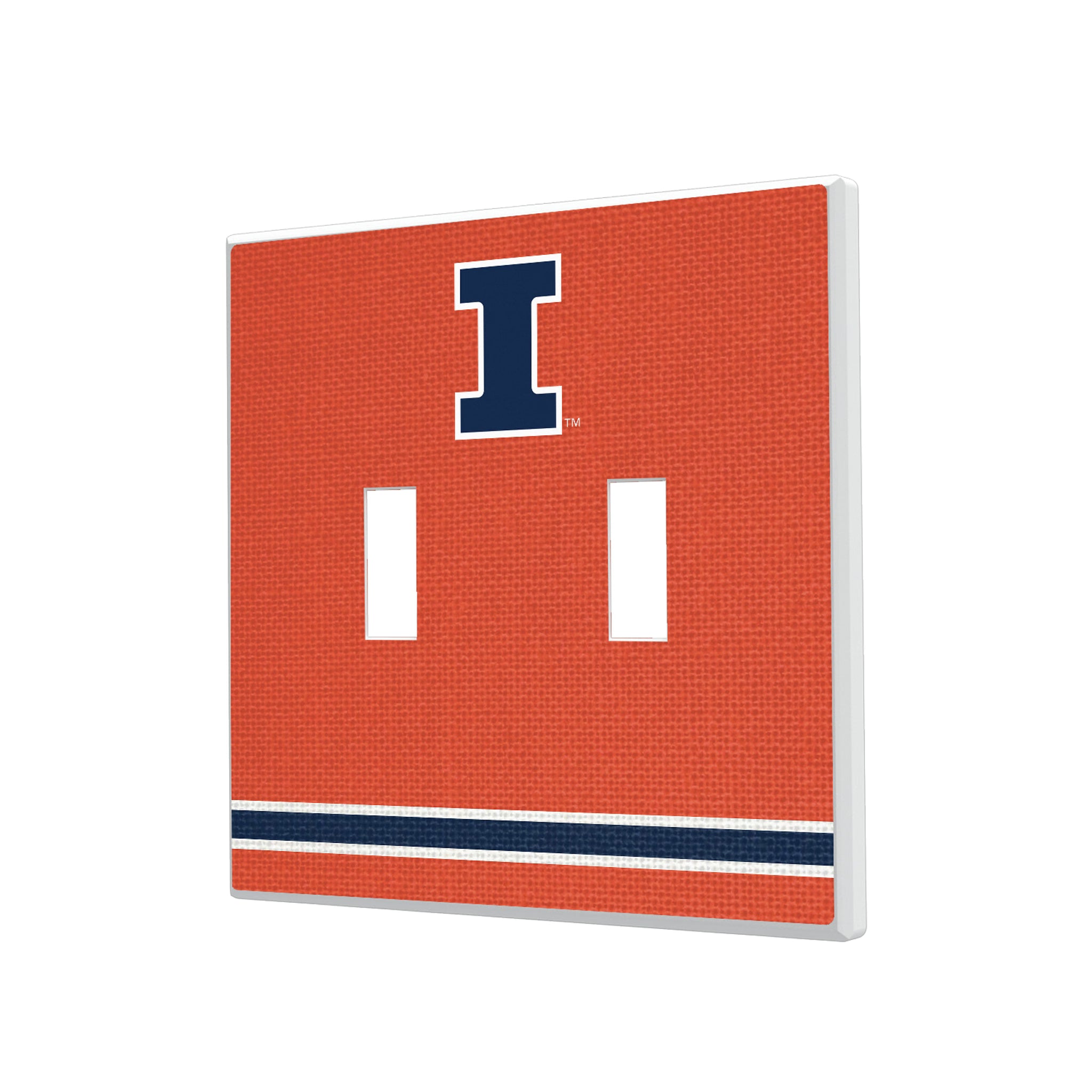 University of Illinois Fighting Illini Stripe Hidden-Screw Light Switch Plate#Style_Double Toggle