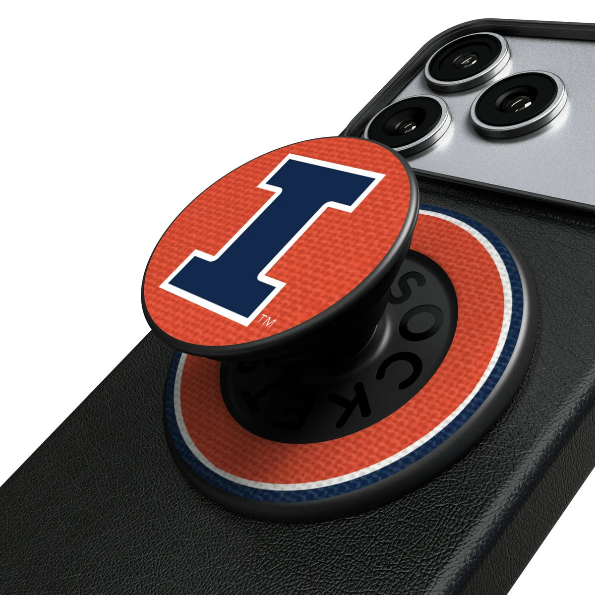 University of Illinois Fighting Illini Stripe Popsockets Round Magnetic