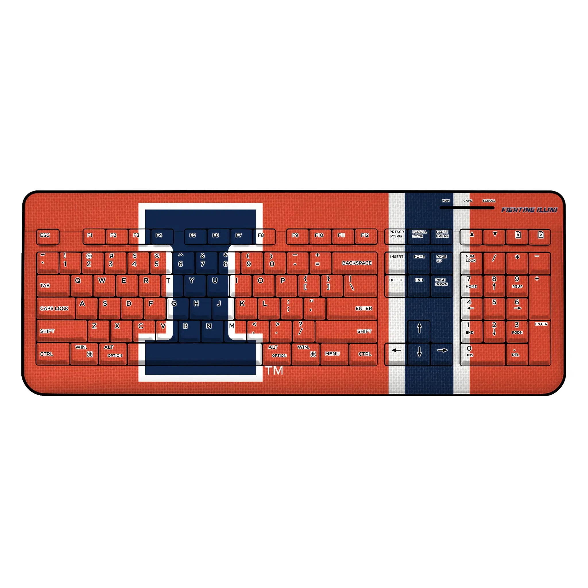 University of Illinois Fighting Illini Stripe Wireless USB Keyboard