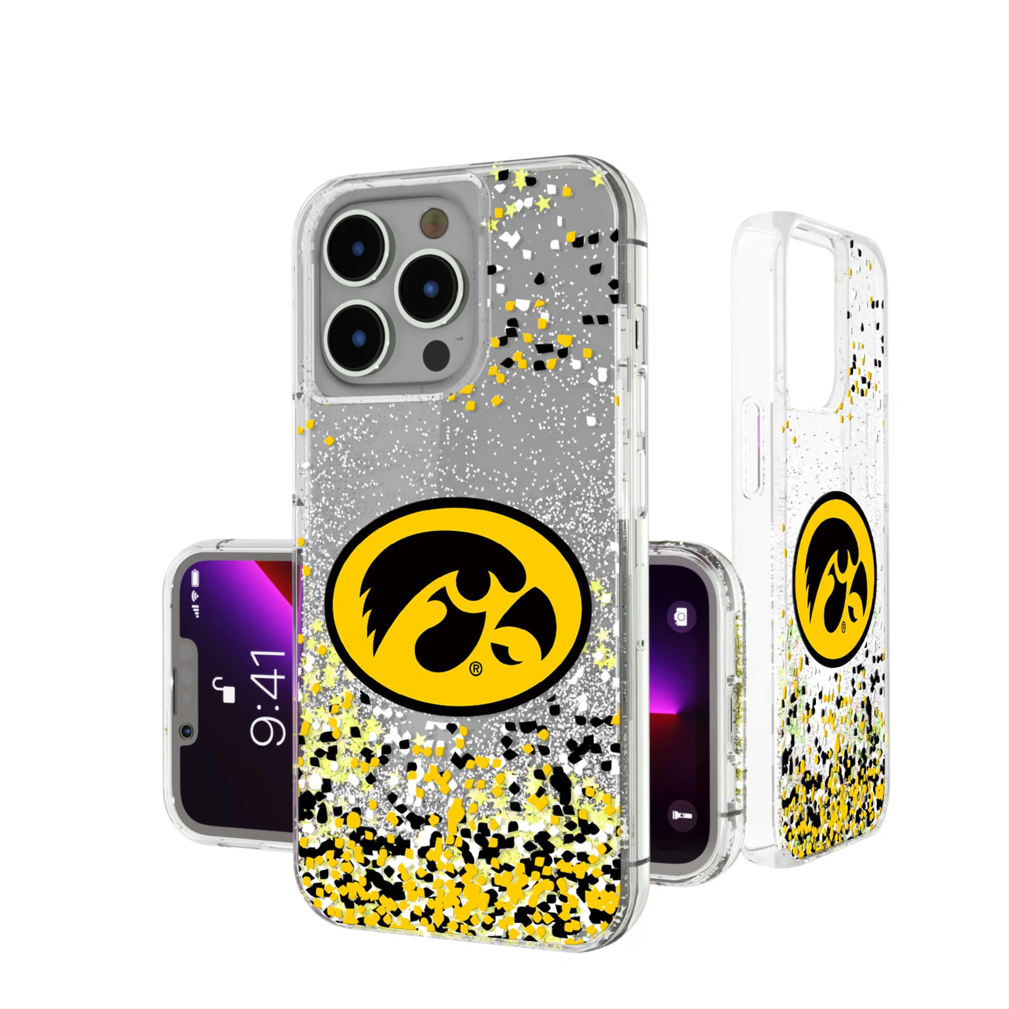 University of Iowa Hawkeyes Confetti iPhone Glitter Phone Case for Apple iPhone