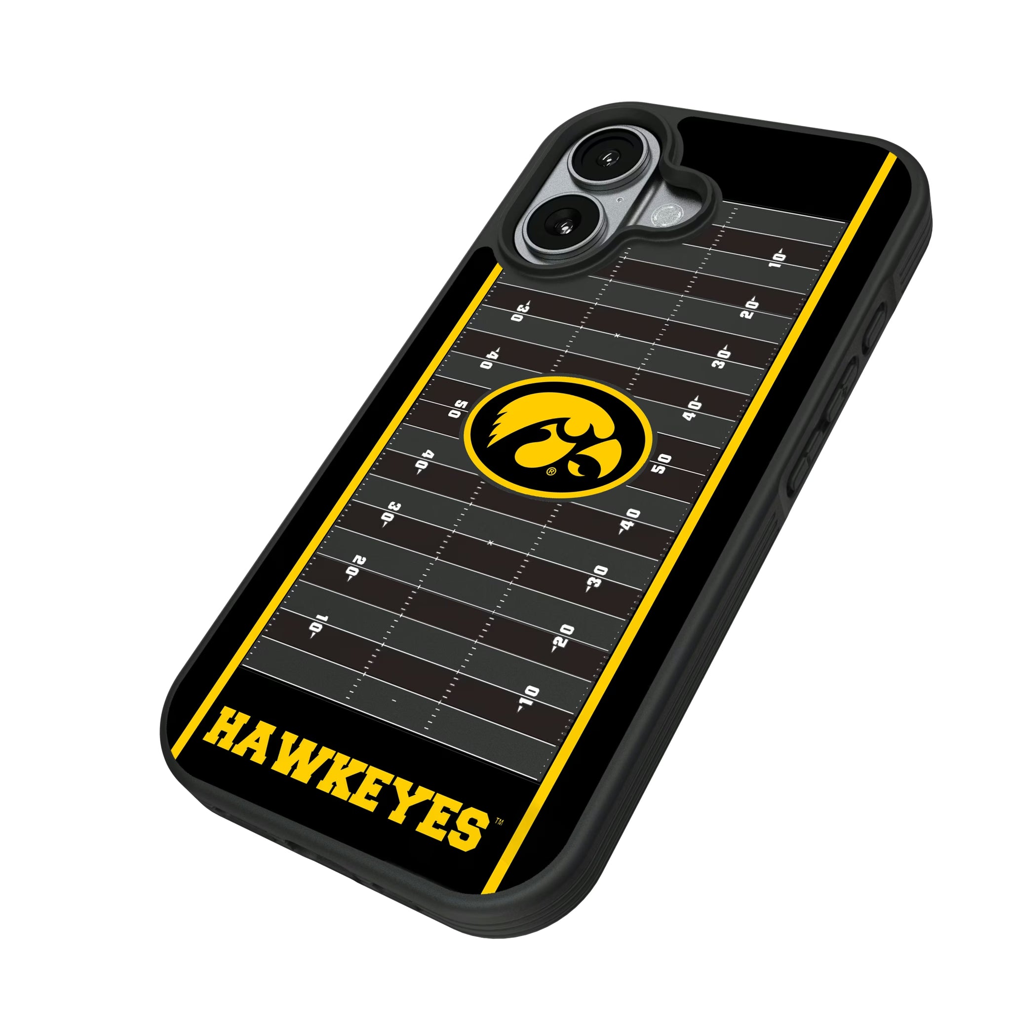 University of Iowa Hawkeyes Field iPhone Bump Phone Case for Apple iPhone - Isometric View#Device_iPhone 17