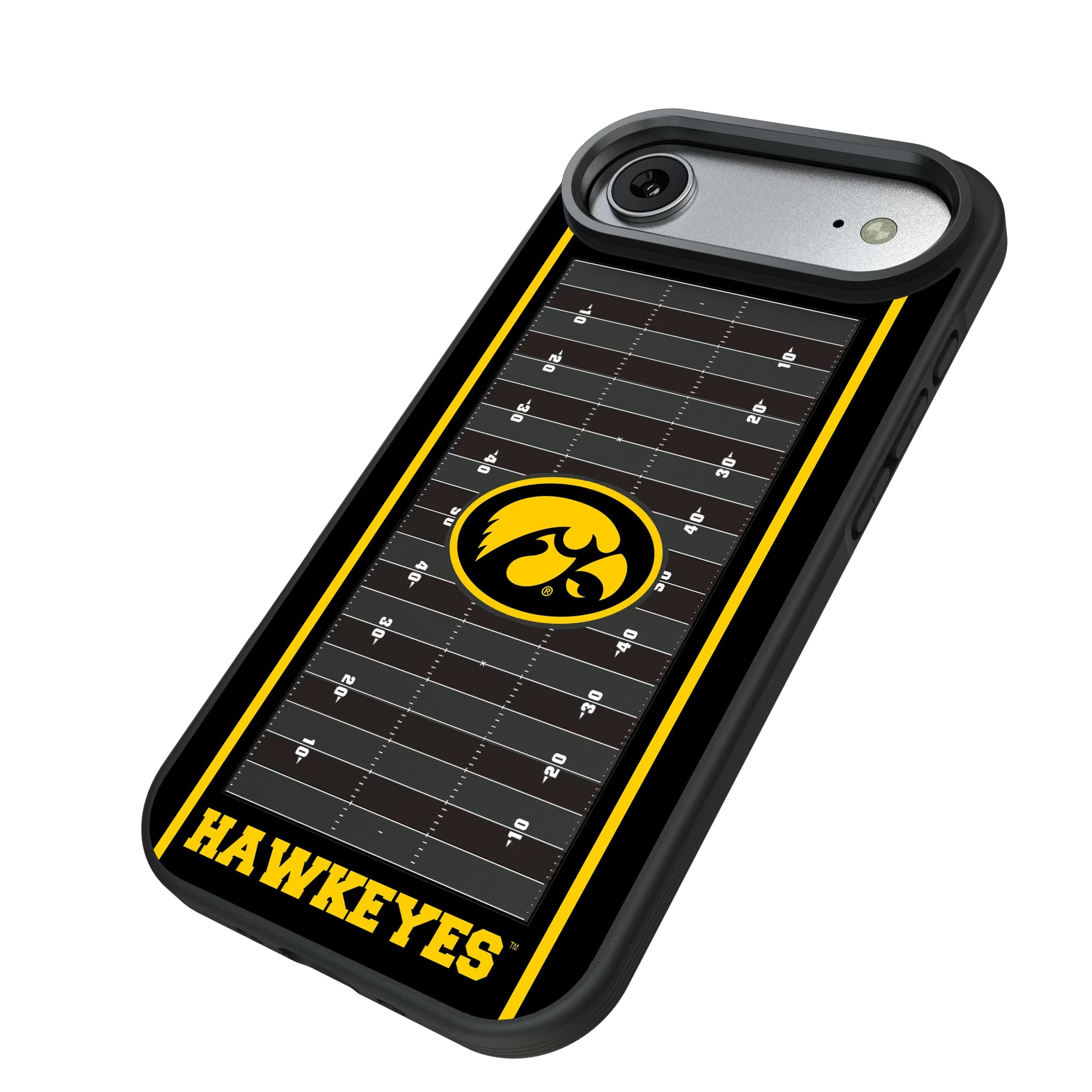 University of Iowa Hawkeyes Field iPhone Bump Phone Case for Apple iPhone - Isometric View#Device_iPhone Air