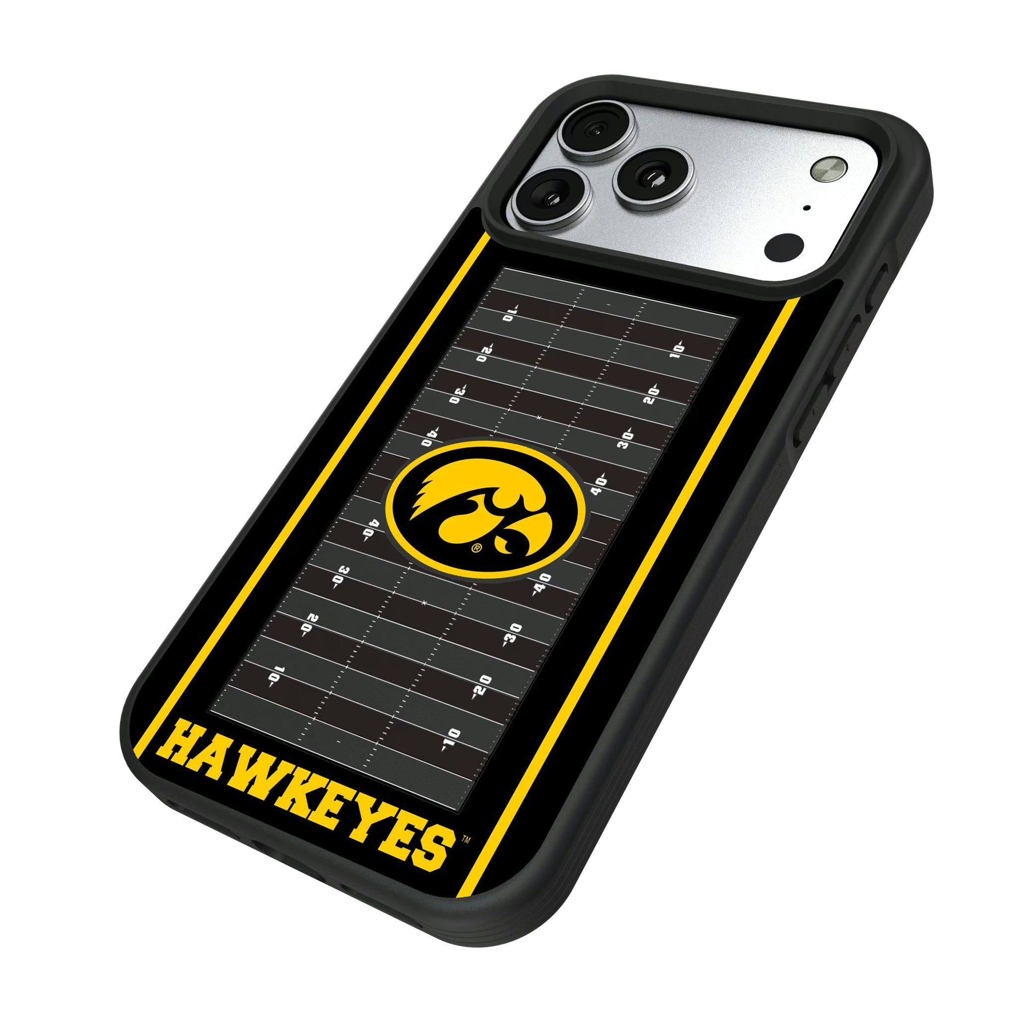 University of Iowa Hawkeyes Field iPhone Bump Phone Case for Apple iPhone - Isometric View#Device_iPhone 17 Pro Max