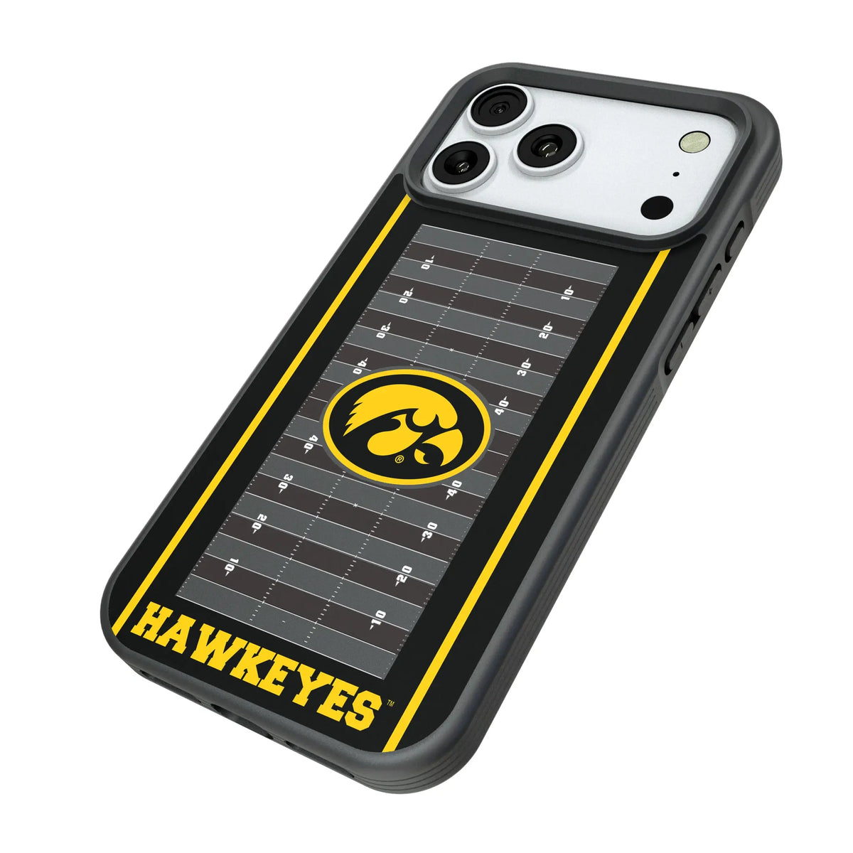 University of Iowa Hawkeyes Field iPhone Bump Phone Case for Apple iPhone - Isometric View#Device_iPhone 18 Pro Max