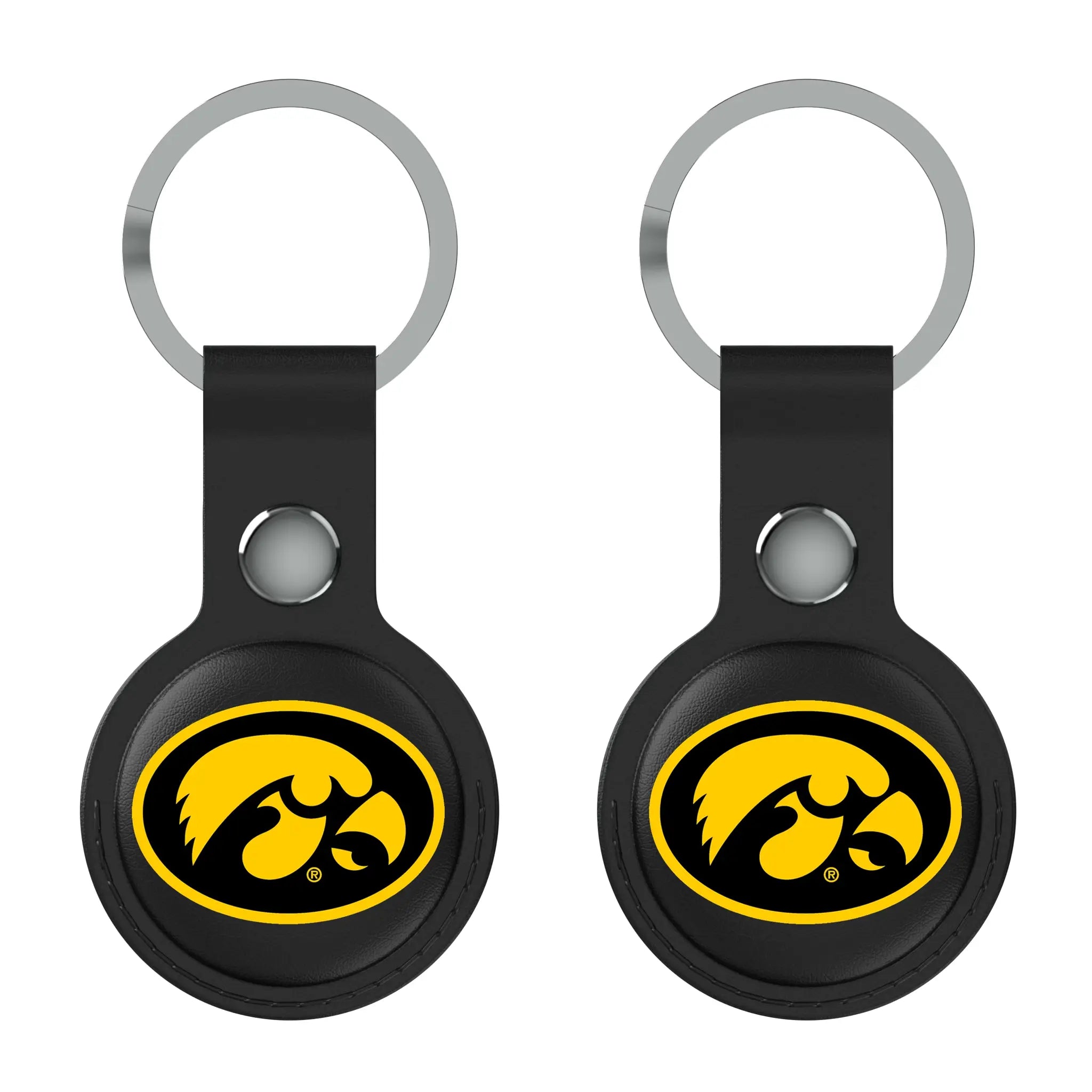 University of Iowa Hawkeyes Insignia AirTag Black Airtag Holder 2-Pack