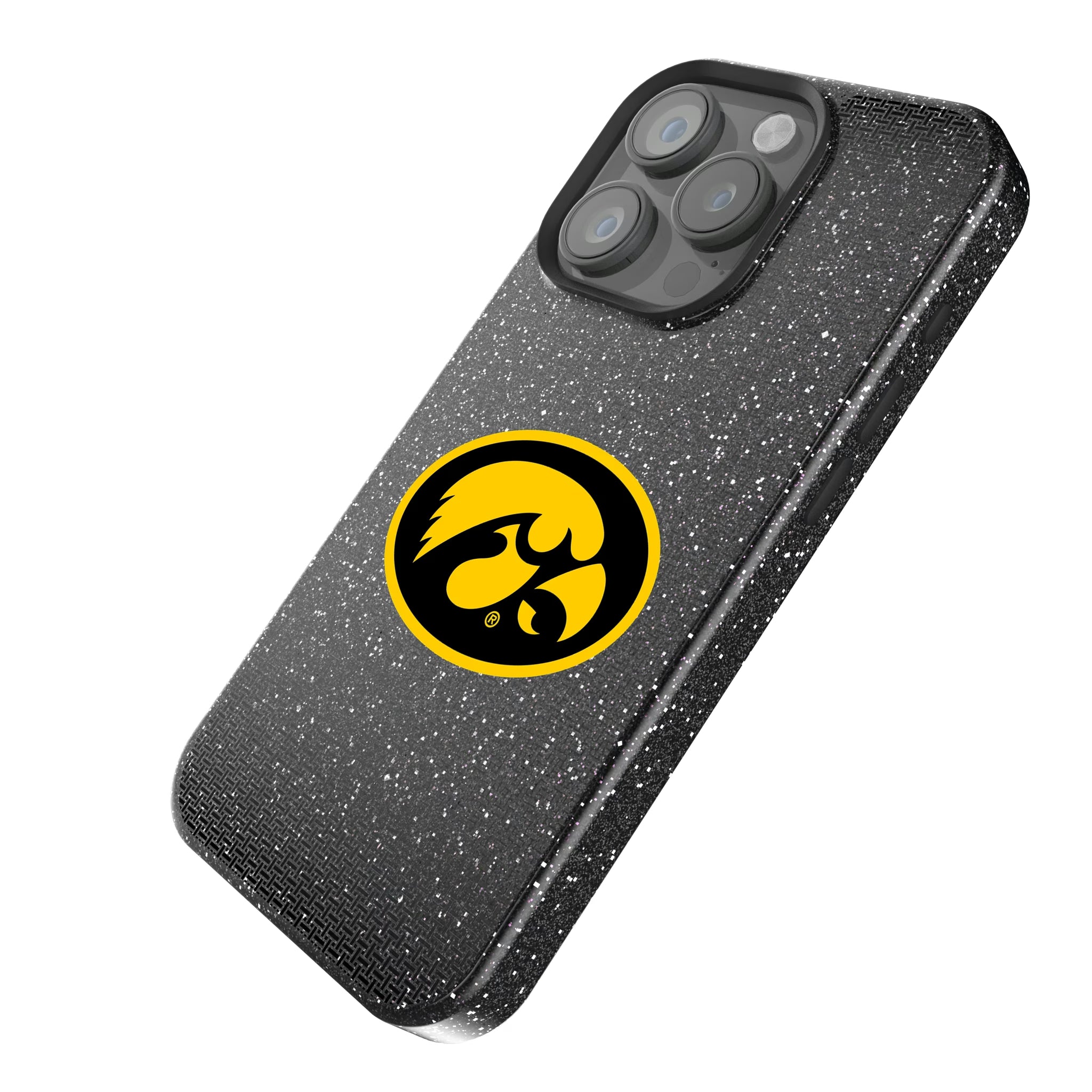 University of Iowa Hawkeyes Linen iPhone Bling Phone Case for Apple iPhone - Isometric View