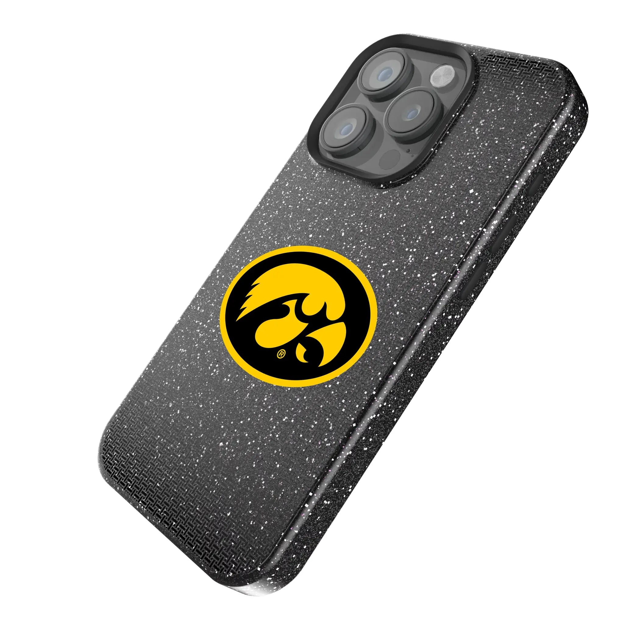 University of Iowa Hawkeyes Linen iPhone Bling Phone Case for Apple iPhone - Isometric View