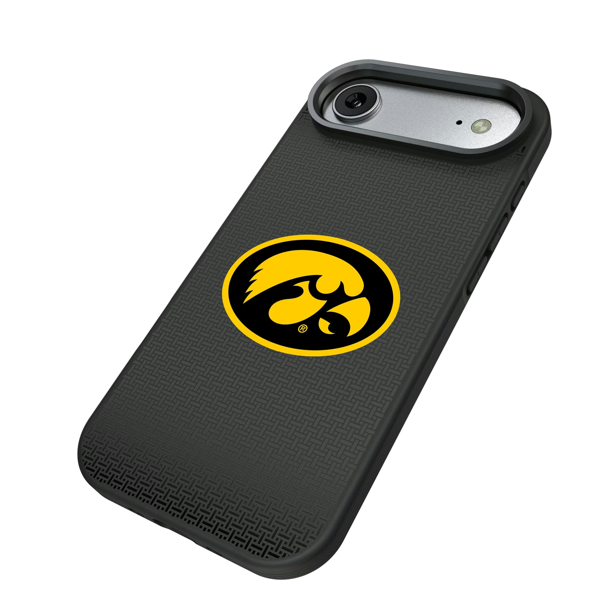 University of Iowa Hawkeyes Linen iPhone Bump Phone Case for Apple iPhone - Isometric View#Device_iPhone Air