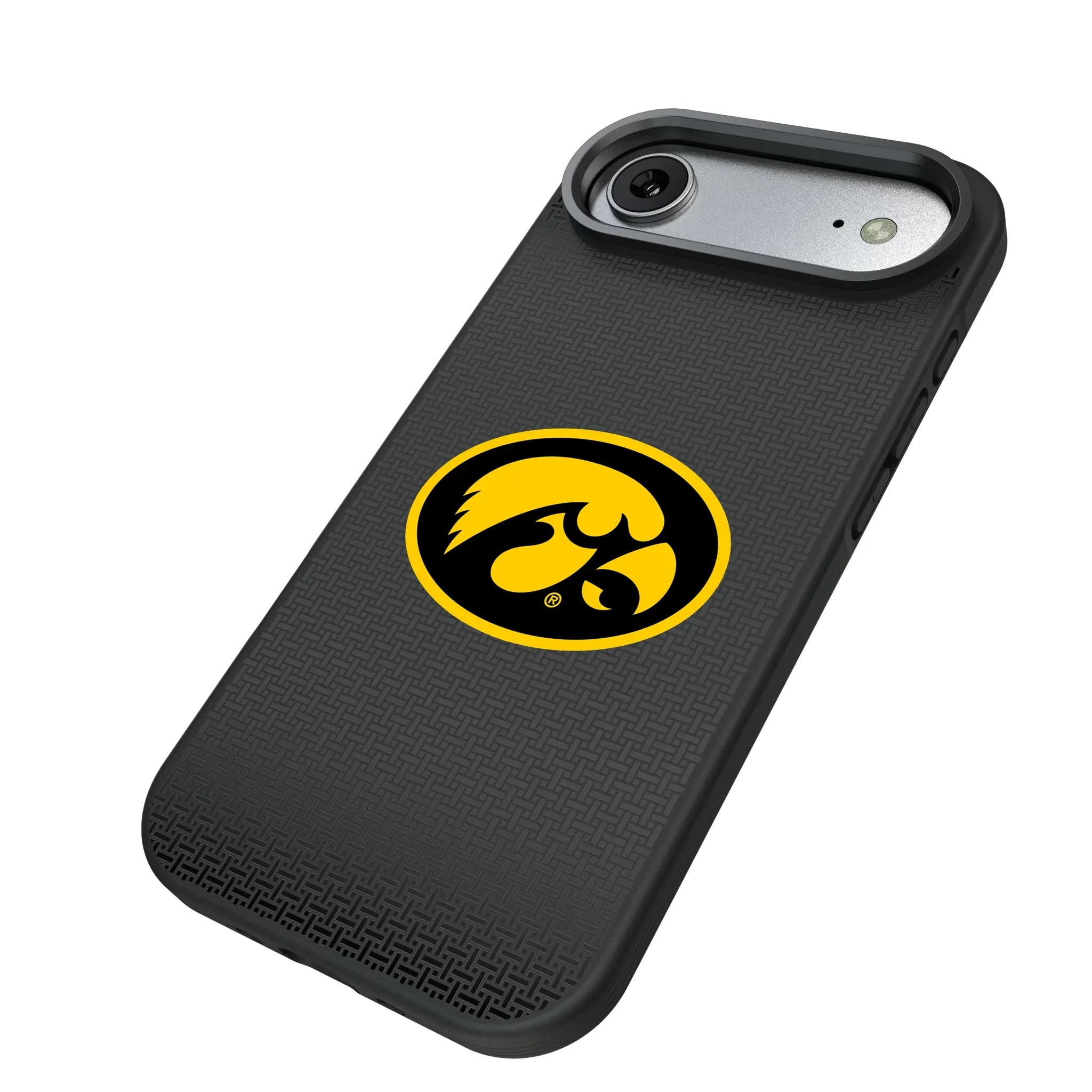 University of Iowa Hawkeyes Linen iPhone Bump Phone Case for Apple iPhone - Isometric View#Device_iPhone Air
