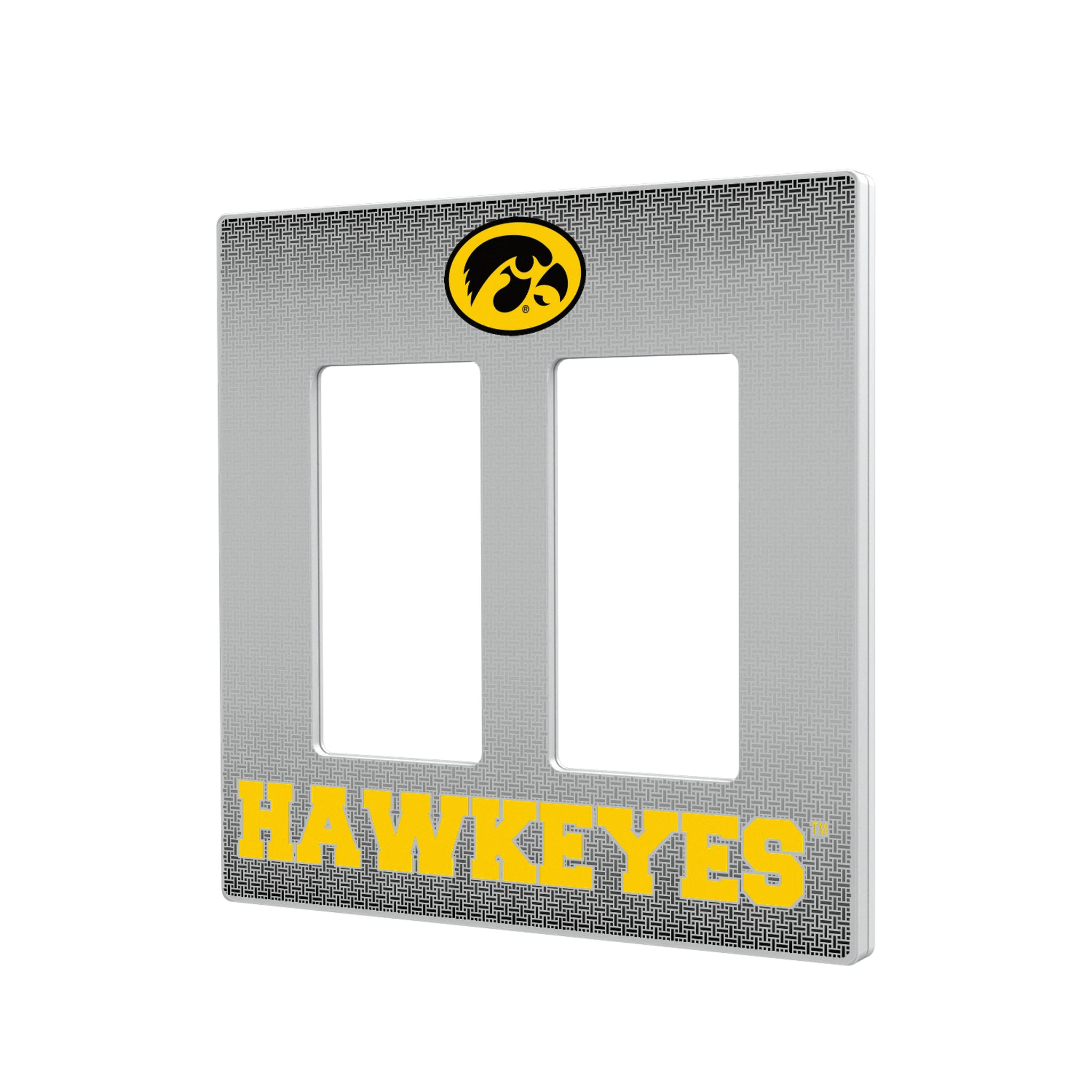 University of Iowa Hawkeyes Linen Hidden-Screw Light Switch Plate#Style_Double Rocker