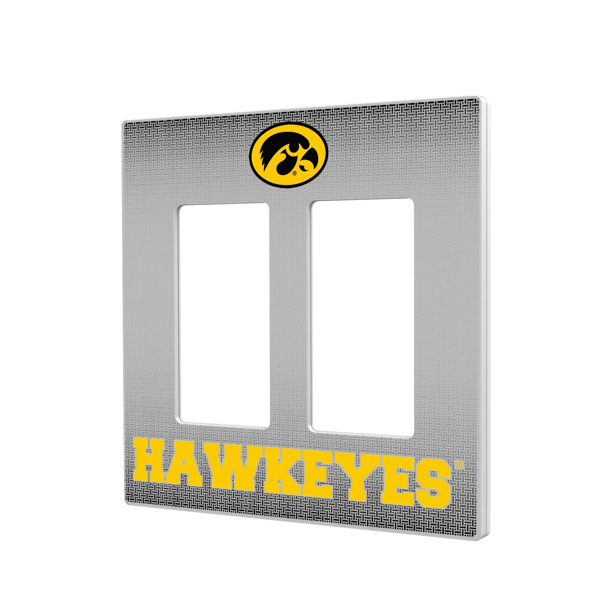 University of Iowa Hawkeyes Linen Hidden-Screw Light Switch Plate#Style_Double Rocker