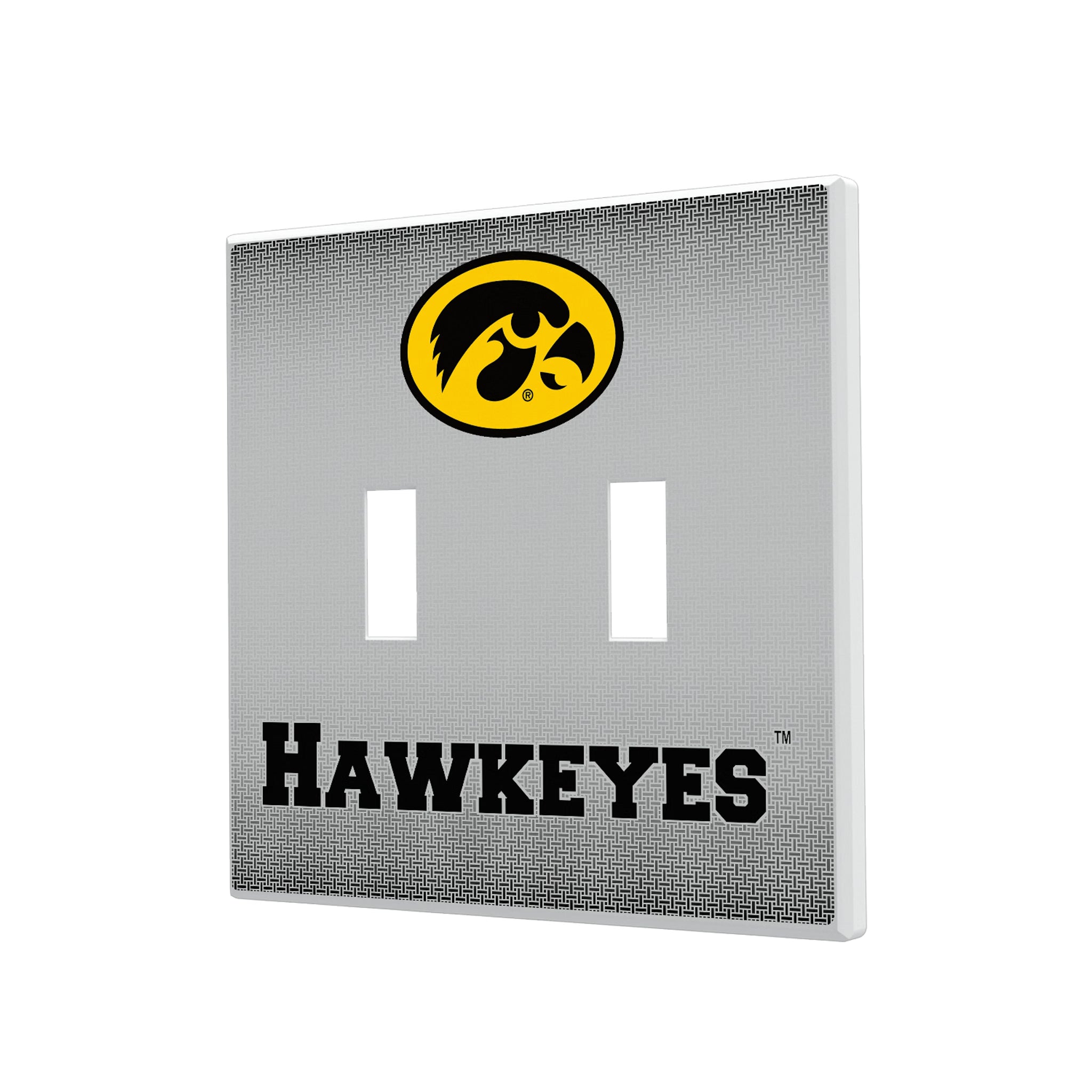 University of Iowa Hawkeyes Linen Hidden-Screw Light Switch Plate#Style_Double Toggle