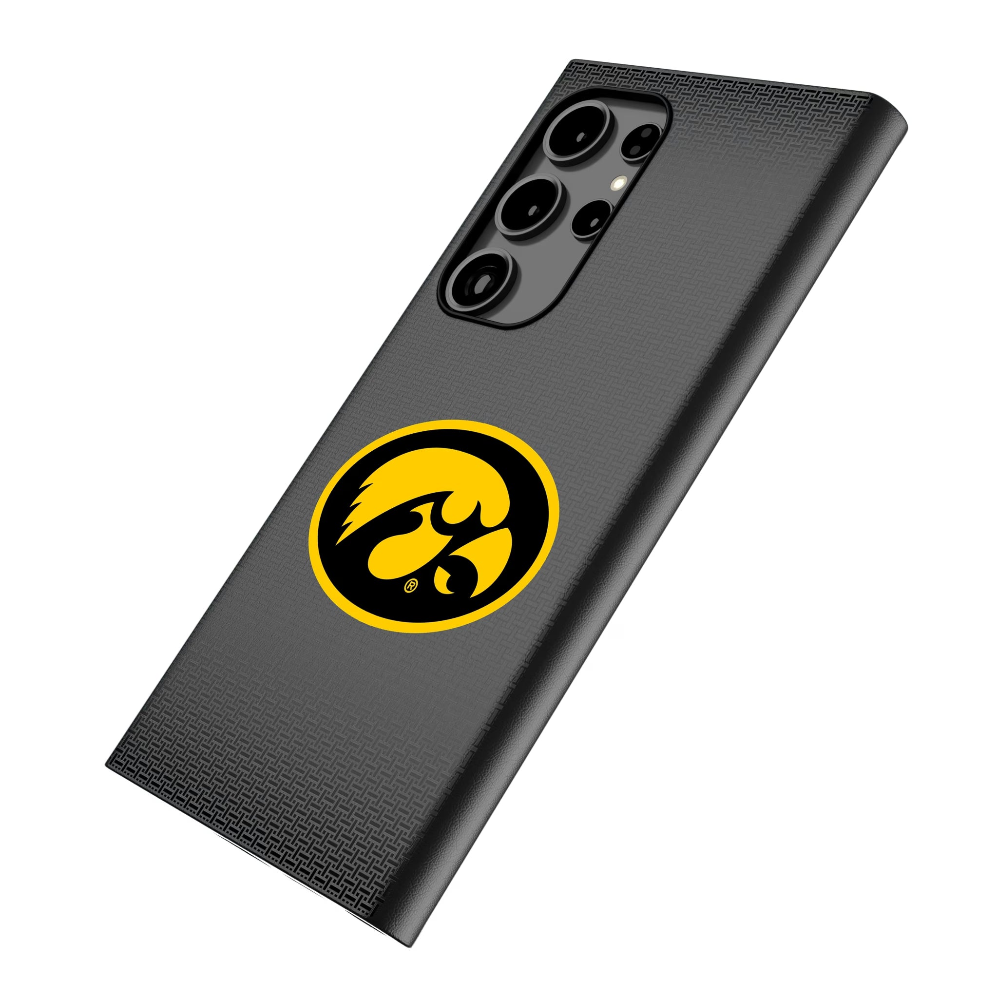 University of Iowa Hawkeyes Linen Galaxy MagSafe Compatible Phone Case for Samsung Galaxy - Isometric View