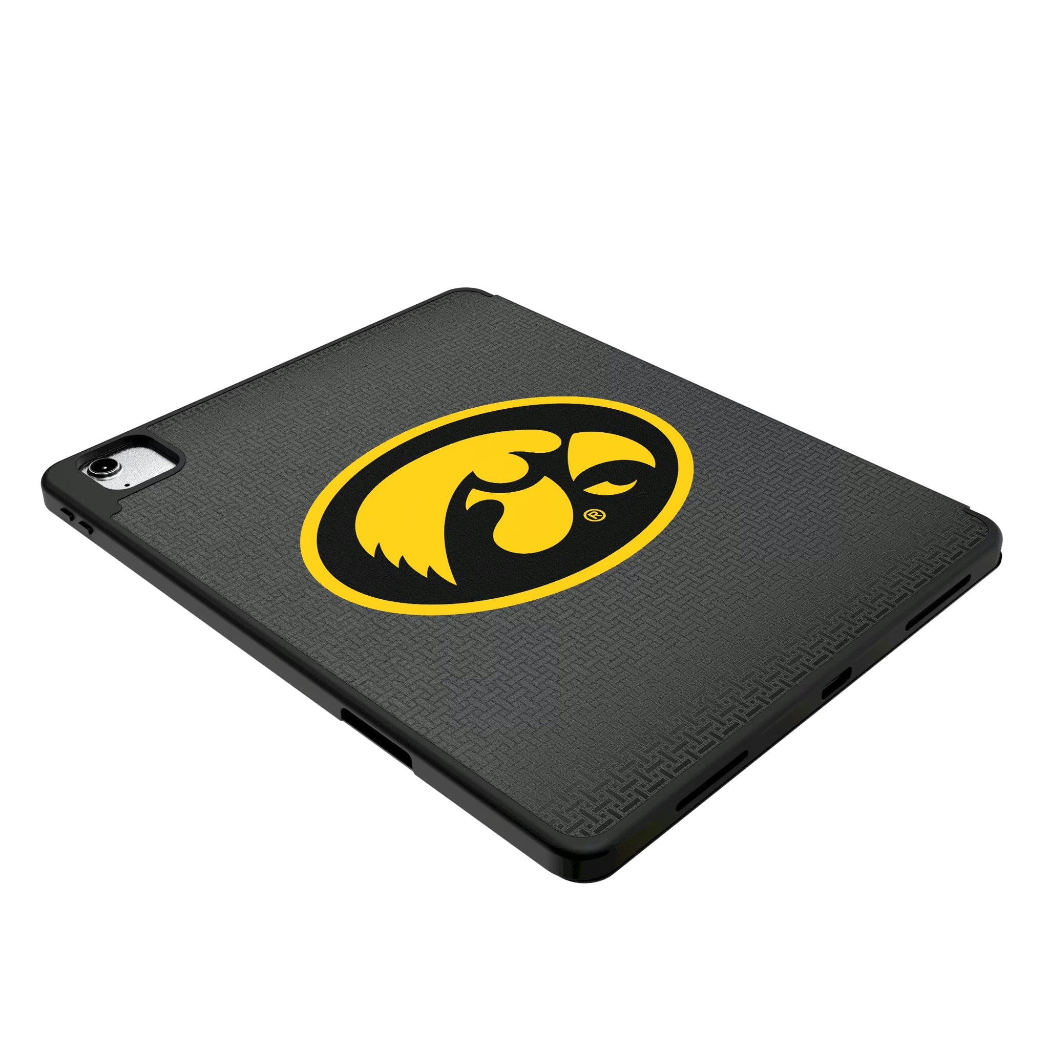 University of Iowa Hawkeyes Linen iPad Tablet Case for Apple iPad - Isometric View