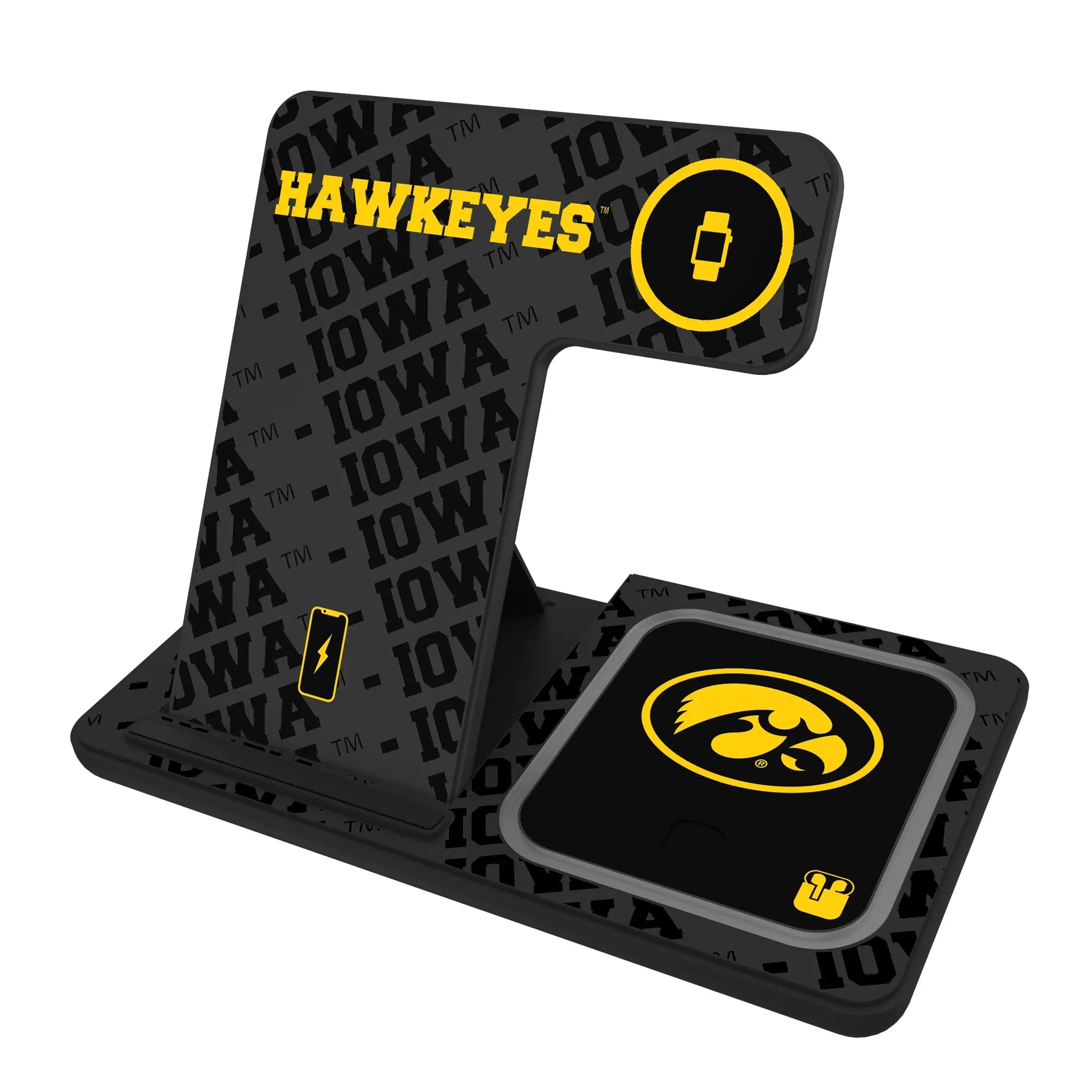 University of Iowa Hawkeyes Monocolor Tilt 3 in 1 Charging Station