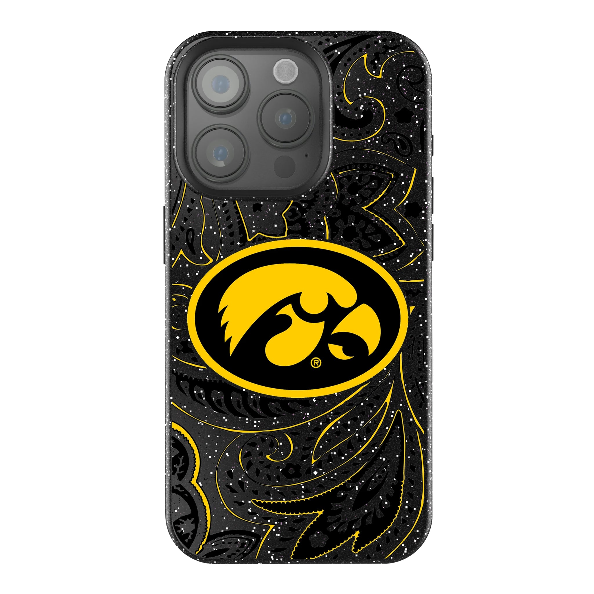 University of Iowa Hawkeyes Paisley iPhone Bling Phone Case for Apple iPhone