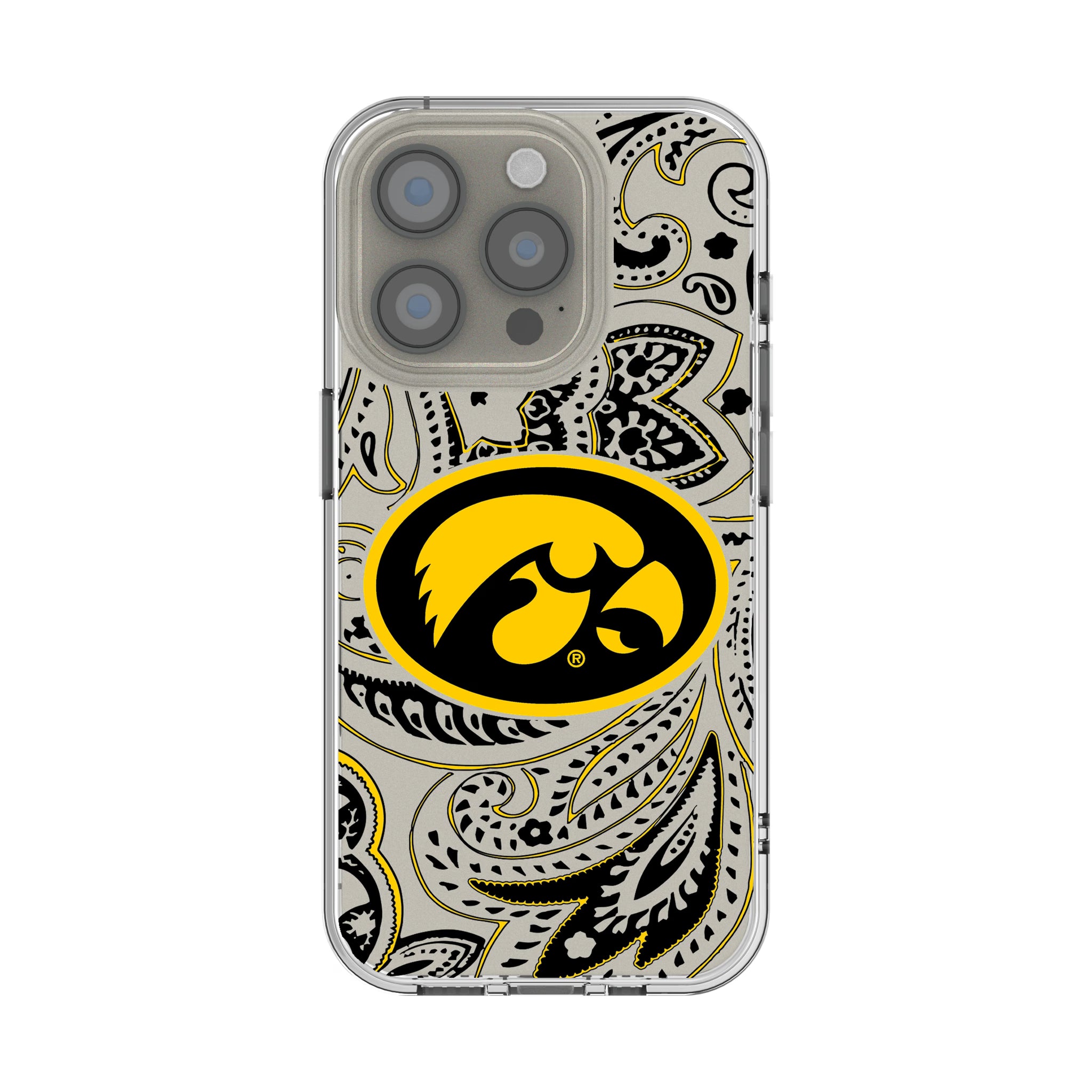 University of Iowa Hawkeyes Paisley iPhone Clear Phone Case for Apple iPhone