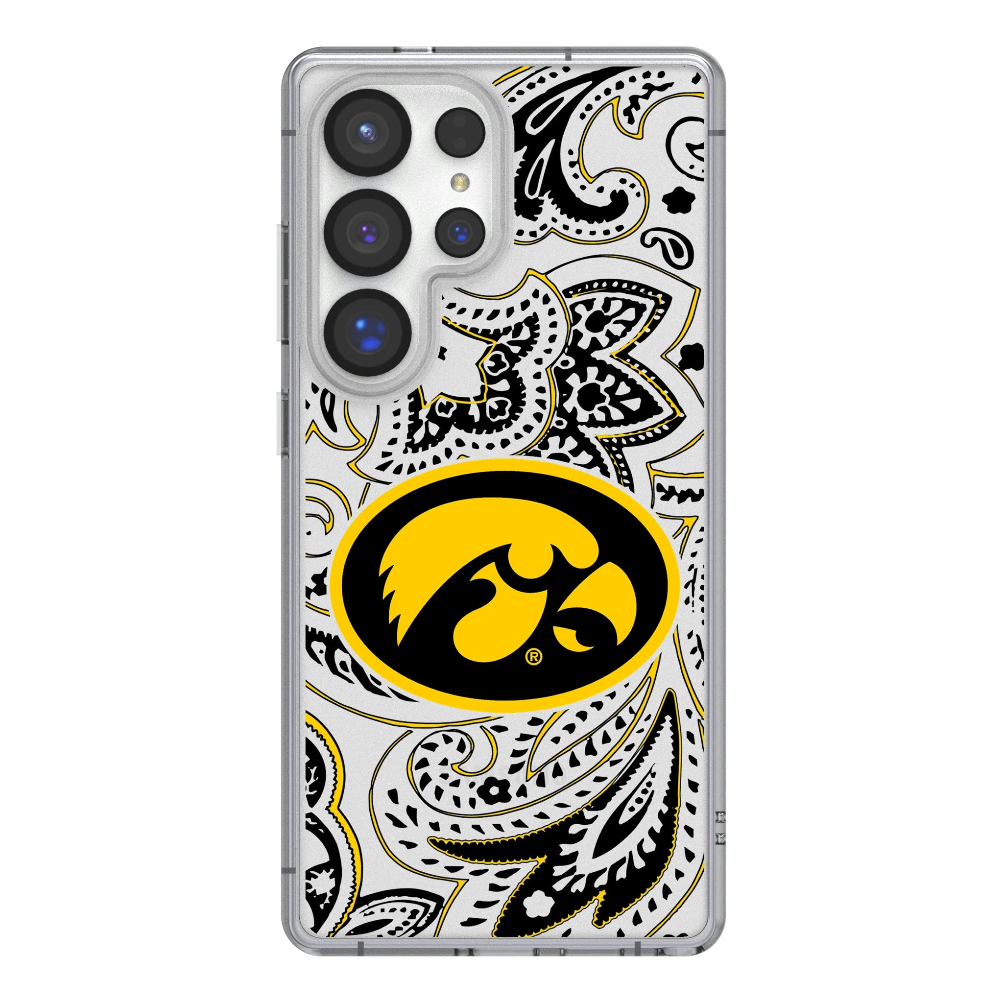 University of Iowa Hawkeyes Paisley Galaxy Clear Phone Case for Samsung Galaxy