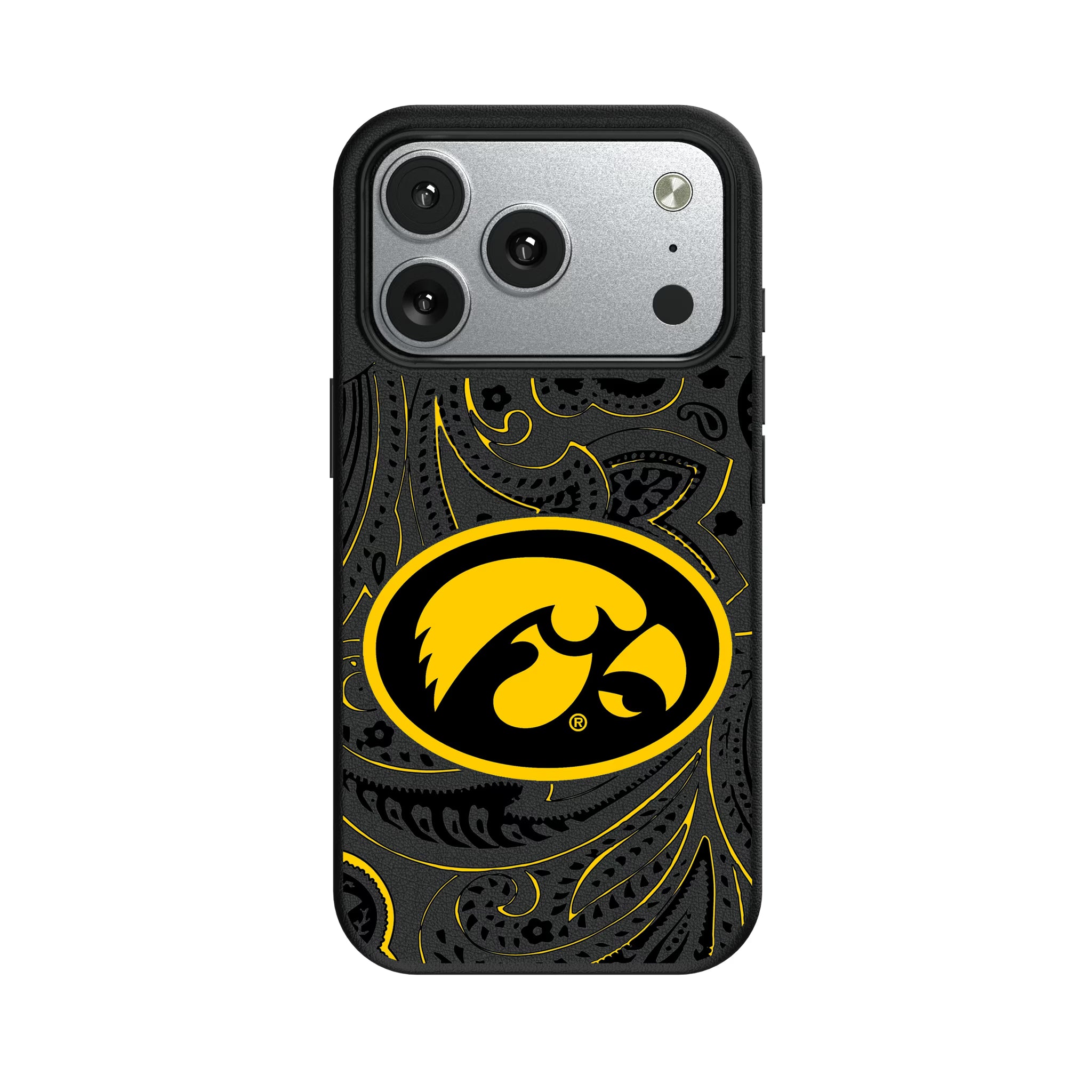University of Iowa Hawkeyes Paisley iPhone MagSafe Compatible Phone Case for Apple iPhone#Device_iPhone 17 Pro
