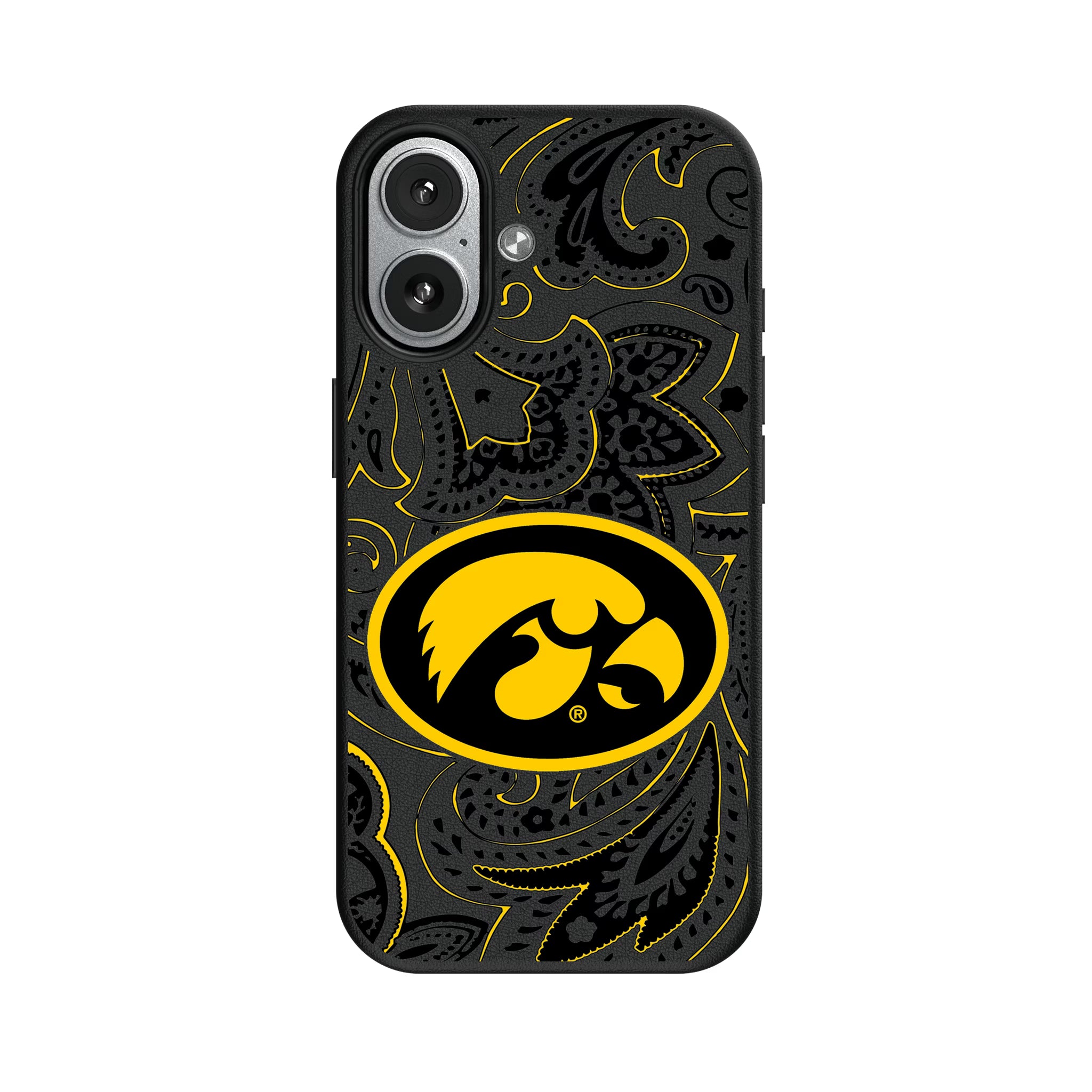 University of Iowa Hawkeyes Paisley iPhone MagSafe Compatible Phone Case for Apple iPhone#Device_iPhone 17