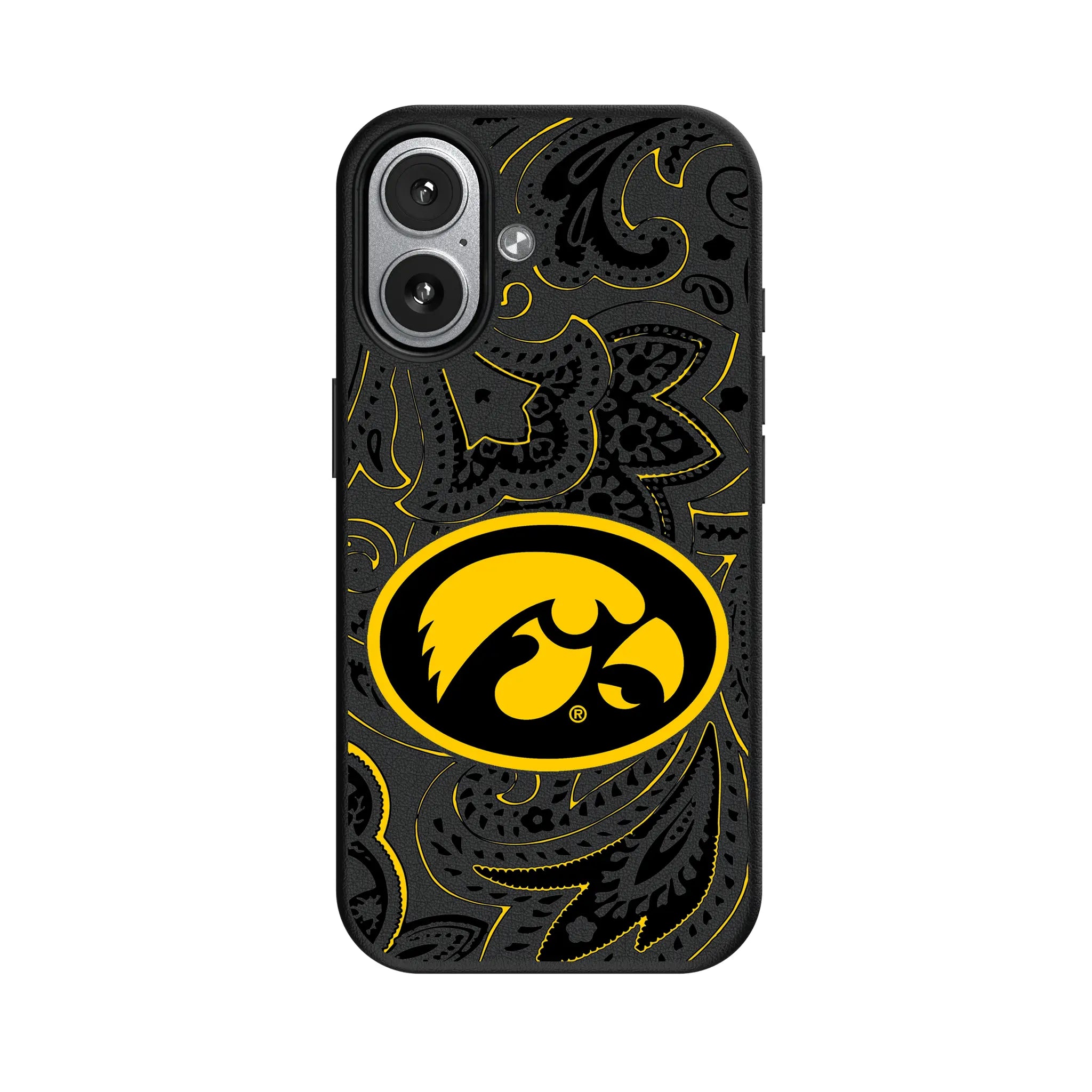 University of Iowa Hawkeyes Paisley iPhone MagSafe Compatible Phone Case for Apple iPhone#Device_iPhone 17