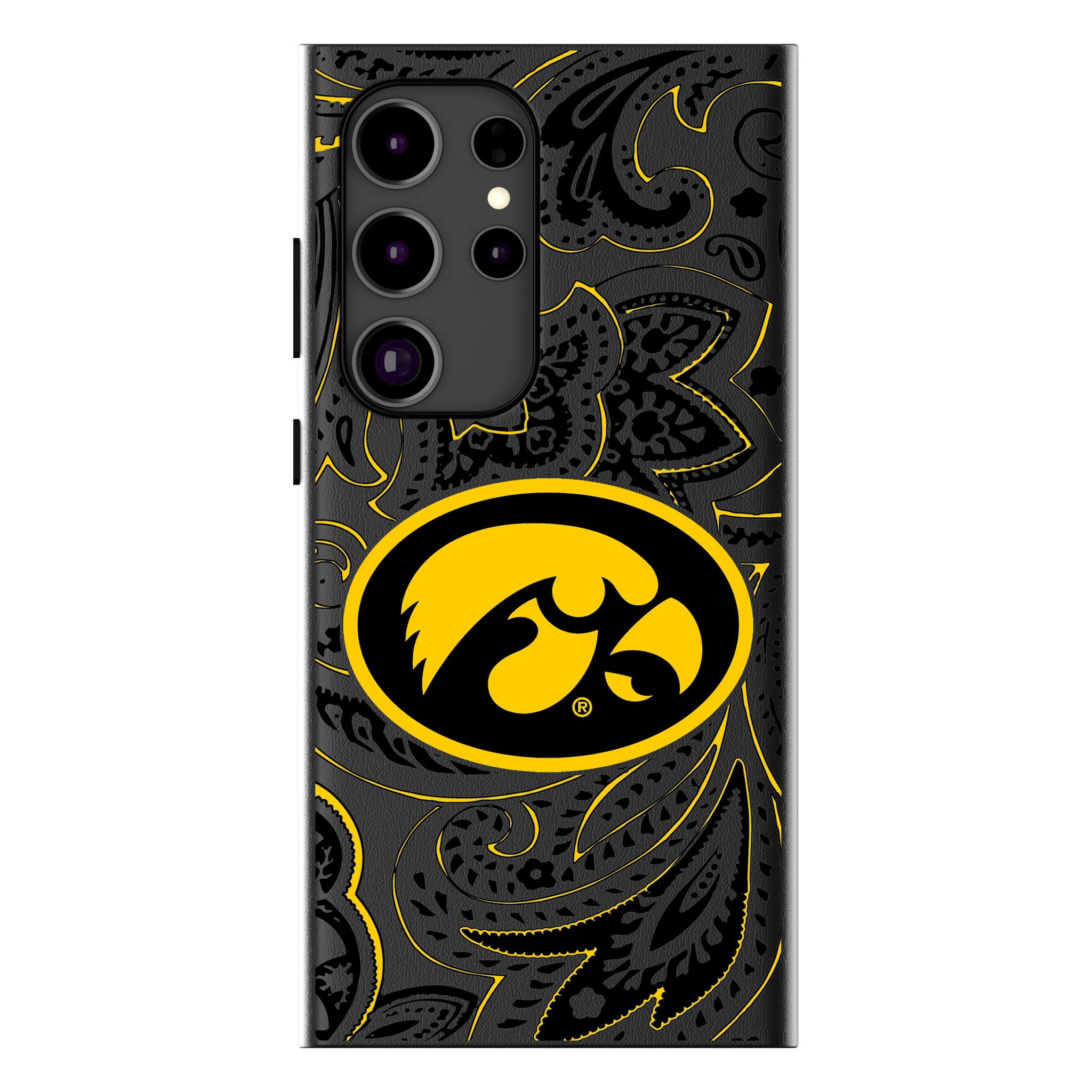 University of Iowa Hawkeyes Paisley Galaxy MagSafe Compatible Phone Case for Samsung Galaxy