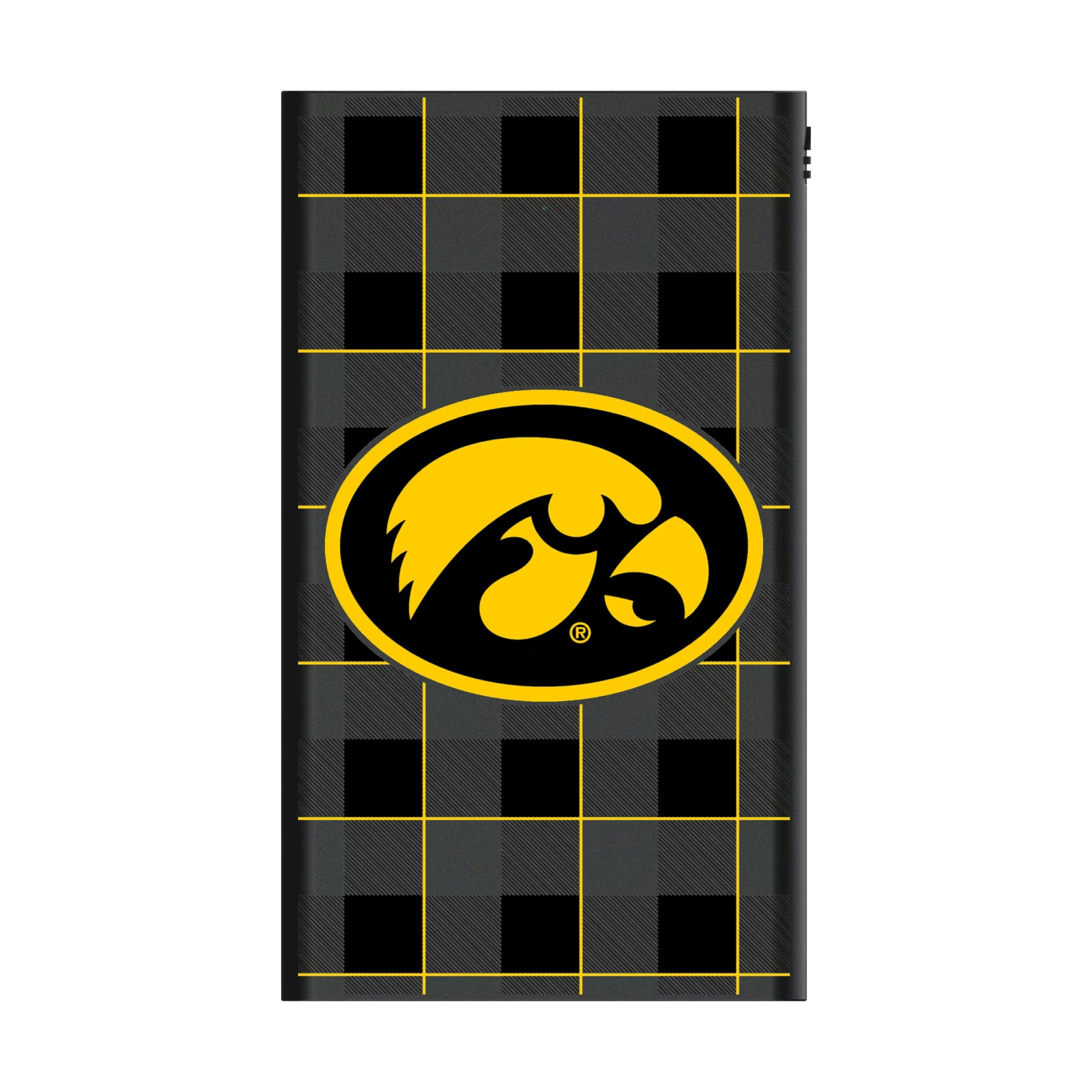 University of Iowa Hawkeyes Plaid 5000mAh Flat Powerbank