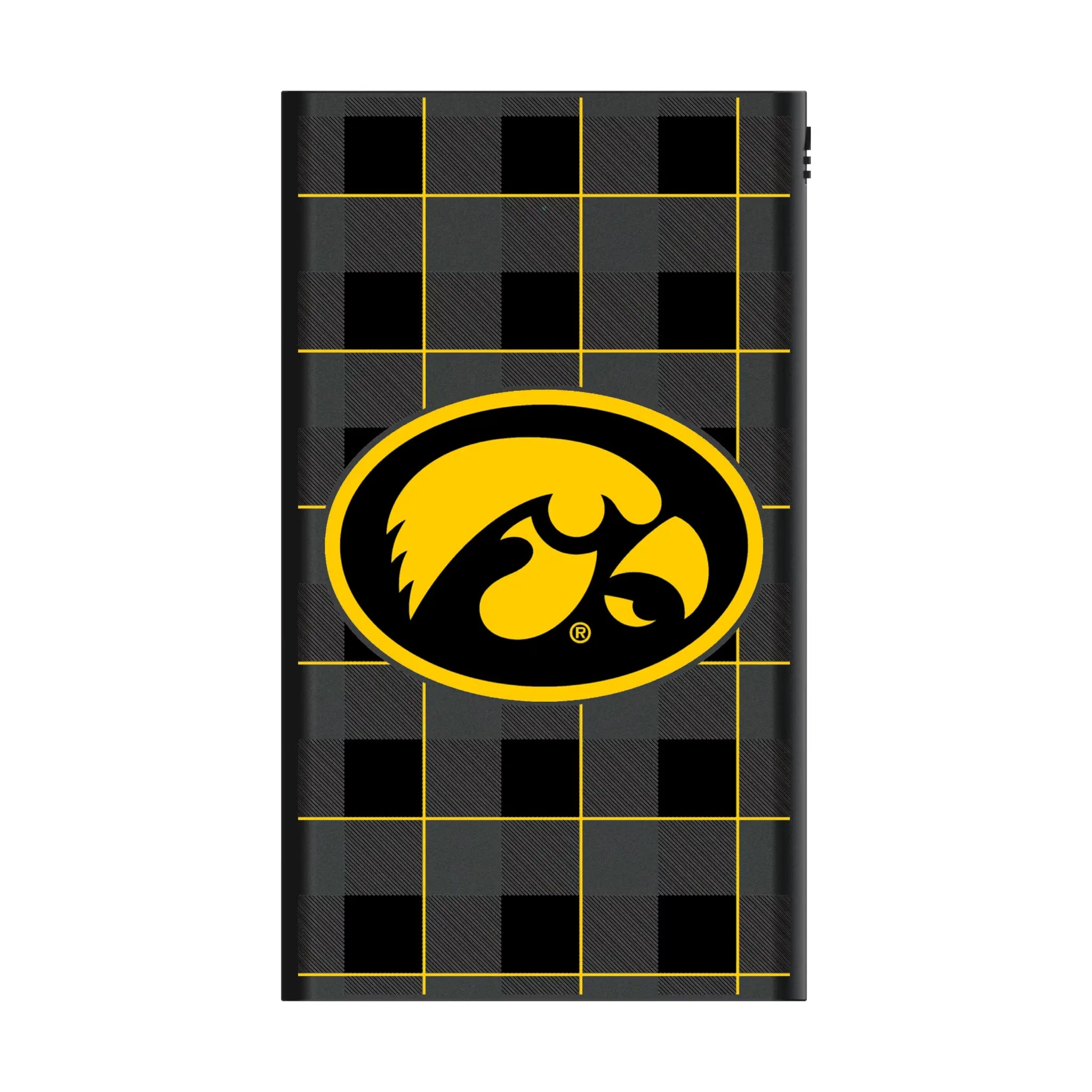 University of Iowa Hawkeyes Plaid 5000mAh Flat Power Bank