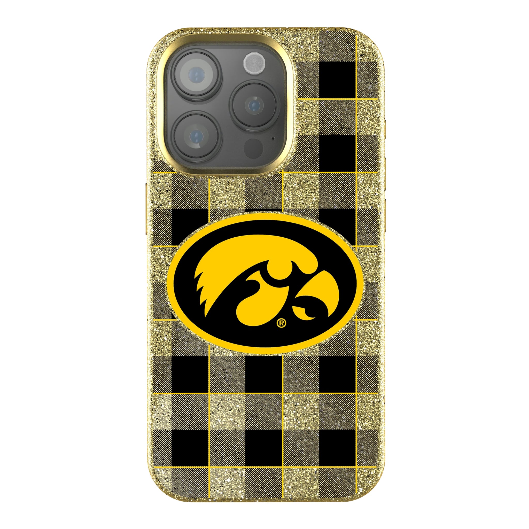 University of Iowa Hawkeyes Plaid iPhone Bling Phone Case for Apple iPhone