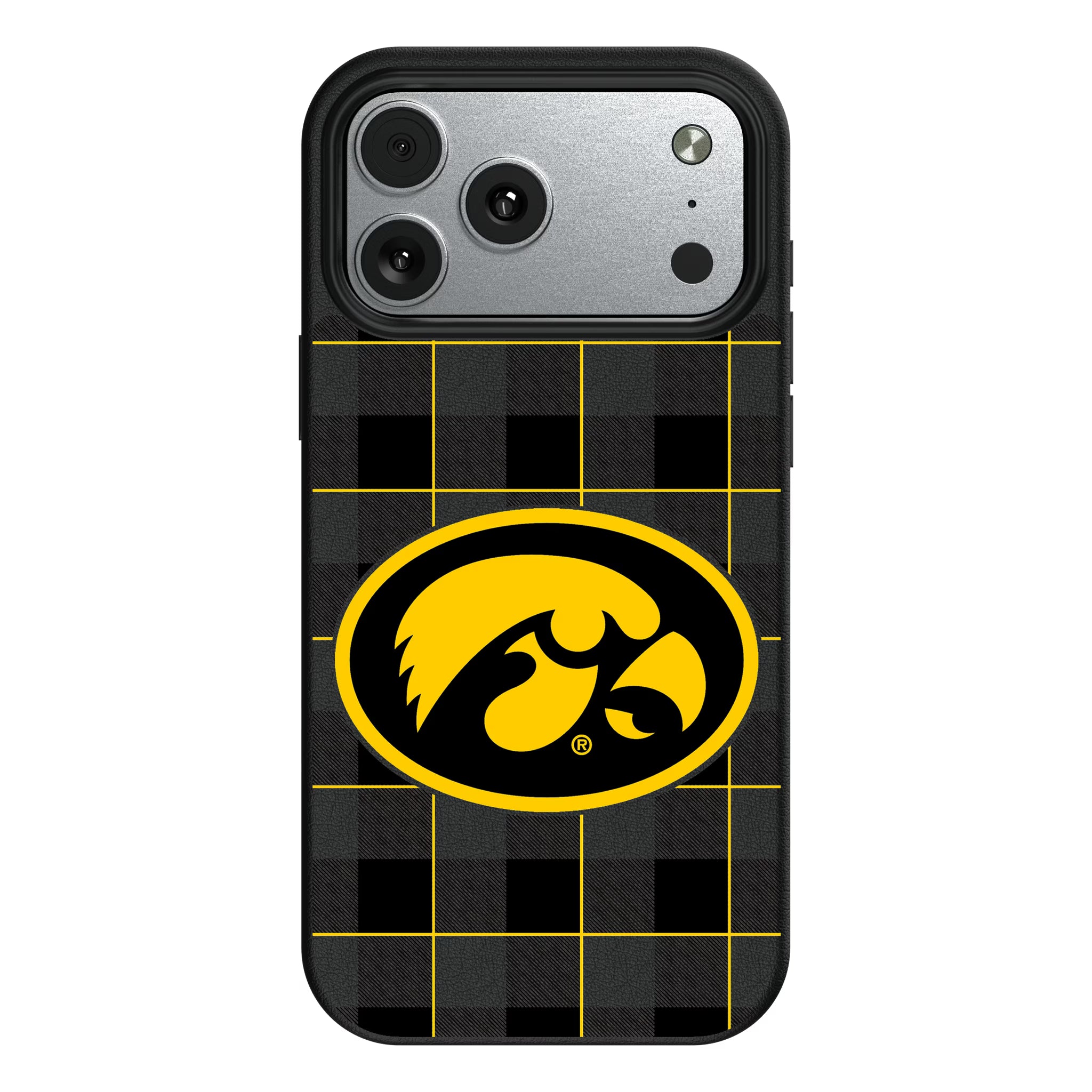 University of Iowa Hawkeyes Plaid iPhone MagSafe Compatible Phone Case for Apple iPhone#Device_iPhone 17 Pro Max