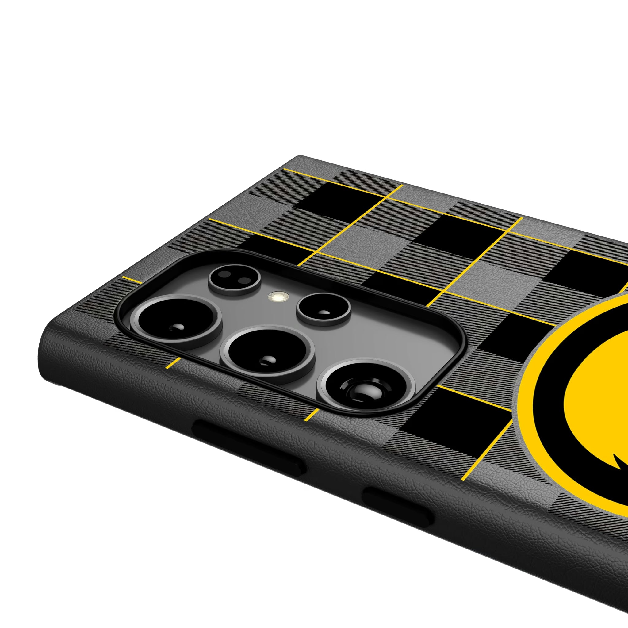 University of Iowa Hawkeyes Plaid Galaxy MagSafe Compatible Phone Case for Samsung Galaxy - Detail