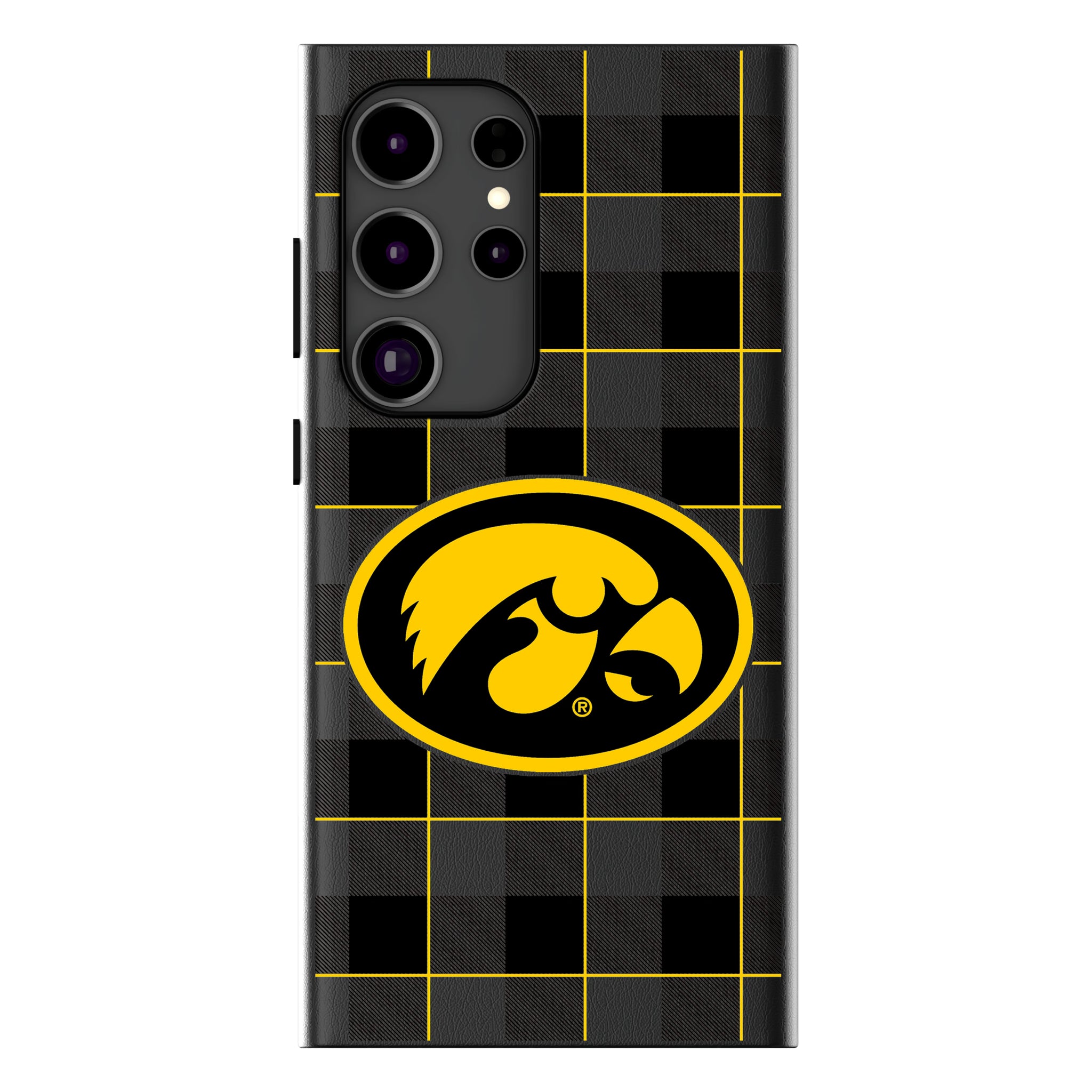 University of Iowa Hawkeyes Plaid Galaxy MagSafe Compatible Phone Case for Samsung Galaxy