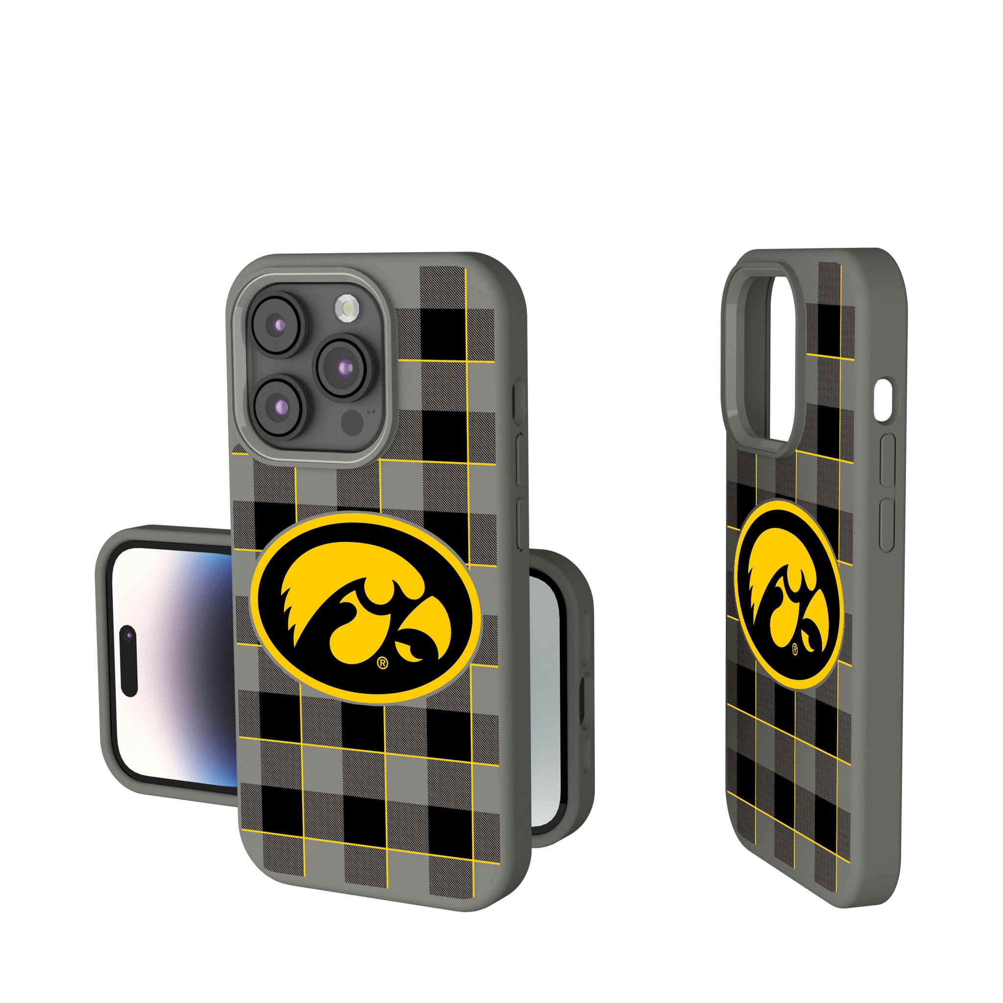 University of Iowa Hawkeyes Plaid iPhone Soft Touch Phone Case for Apple iPhone
