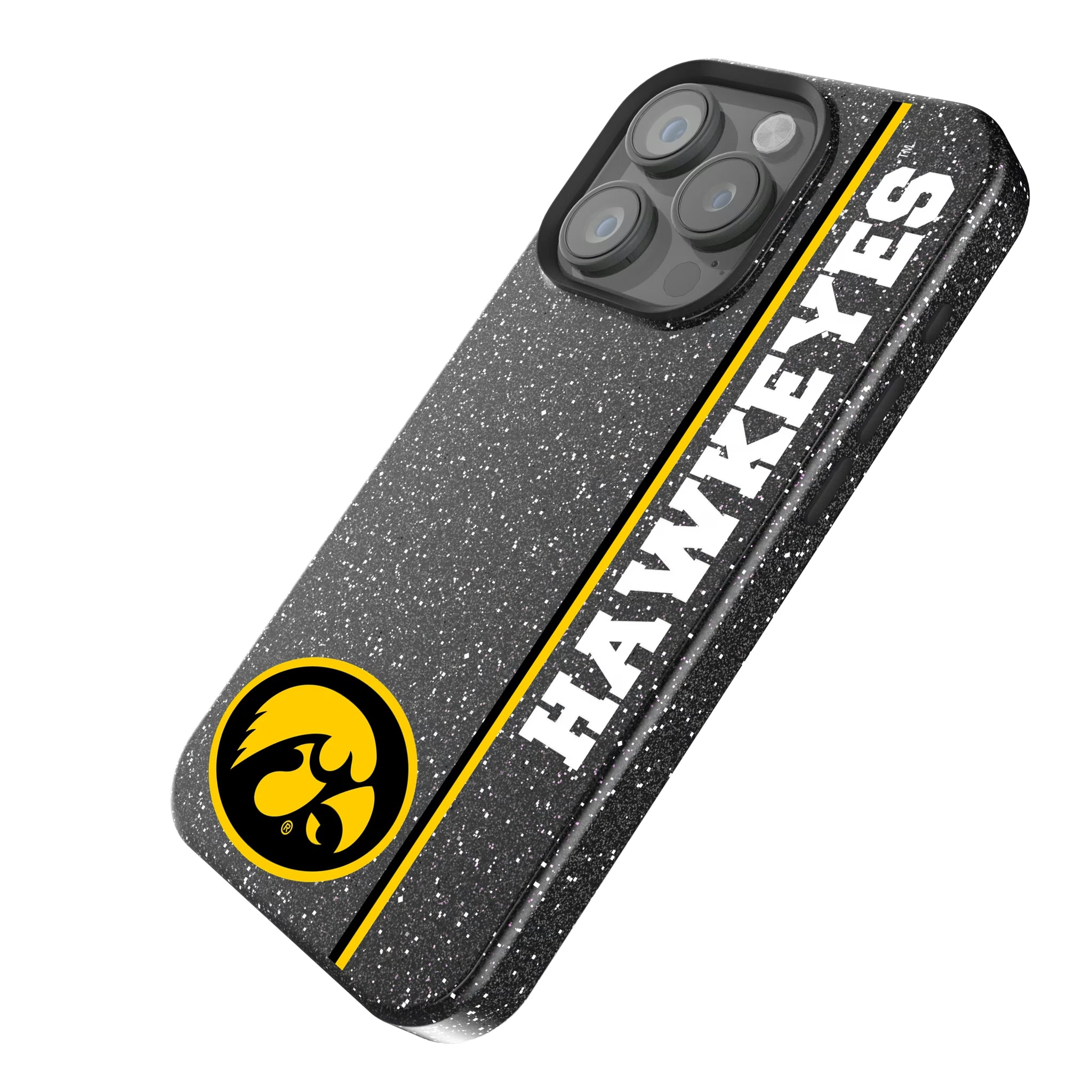 University of Iowa Hawkeyes Sidebar iPhone Bling Phone Case for Apple iPhone - Isometric View