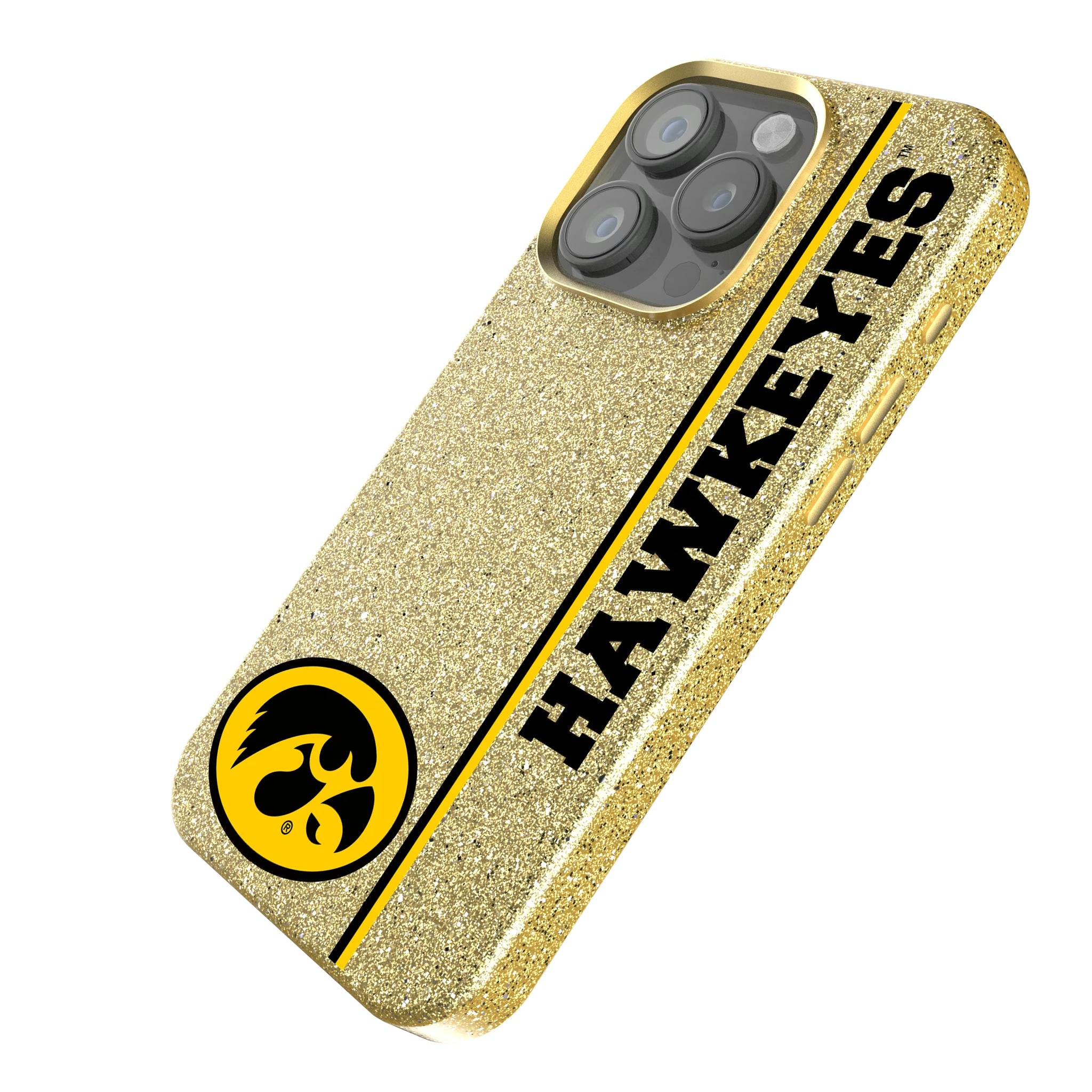 University of Iowa Hawkeyes Sidebar iPhone Bling Phone Case for Apple iPhone - Isometric View
