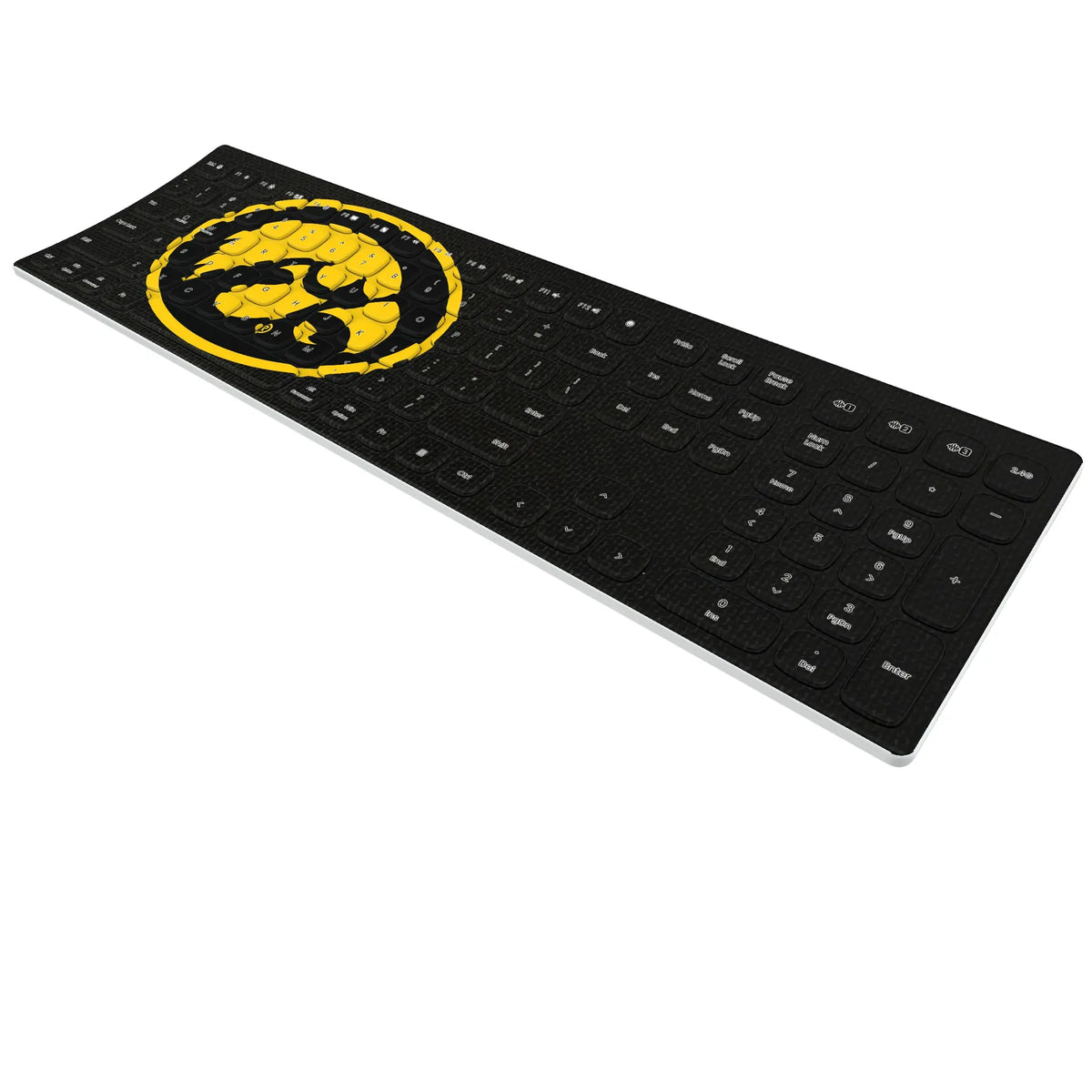 University of Iowa Hawkeyes Solid KKB605 Curved Wireless Keyboard - Isometric View