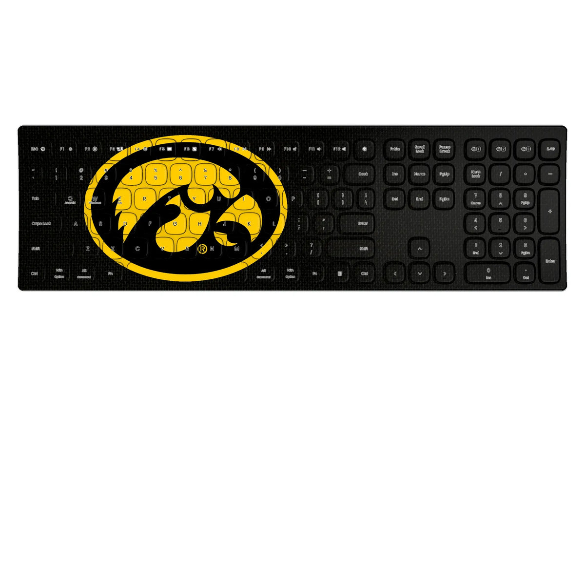 University of Iowa Hawkeyes Solid KKB605 Curved Wireless Keyboard