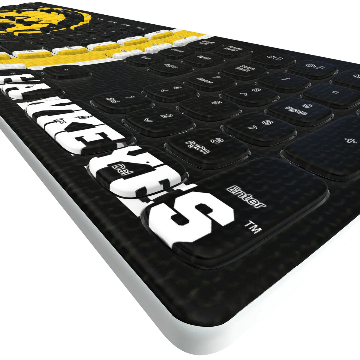 University of Iowa Hawkeyes Stripe KKB605 Curved Wireless Keyboard - Detail