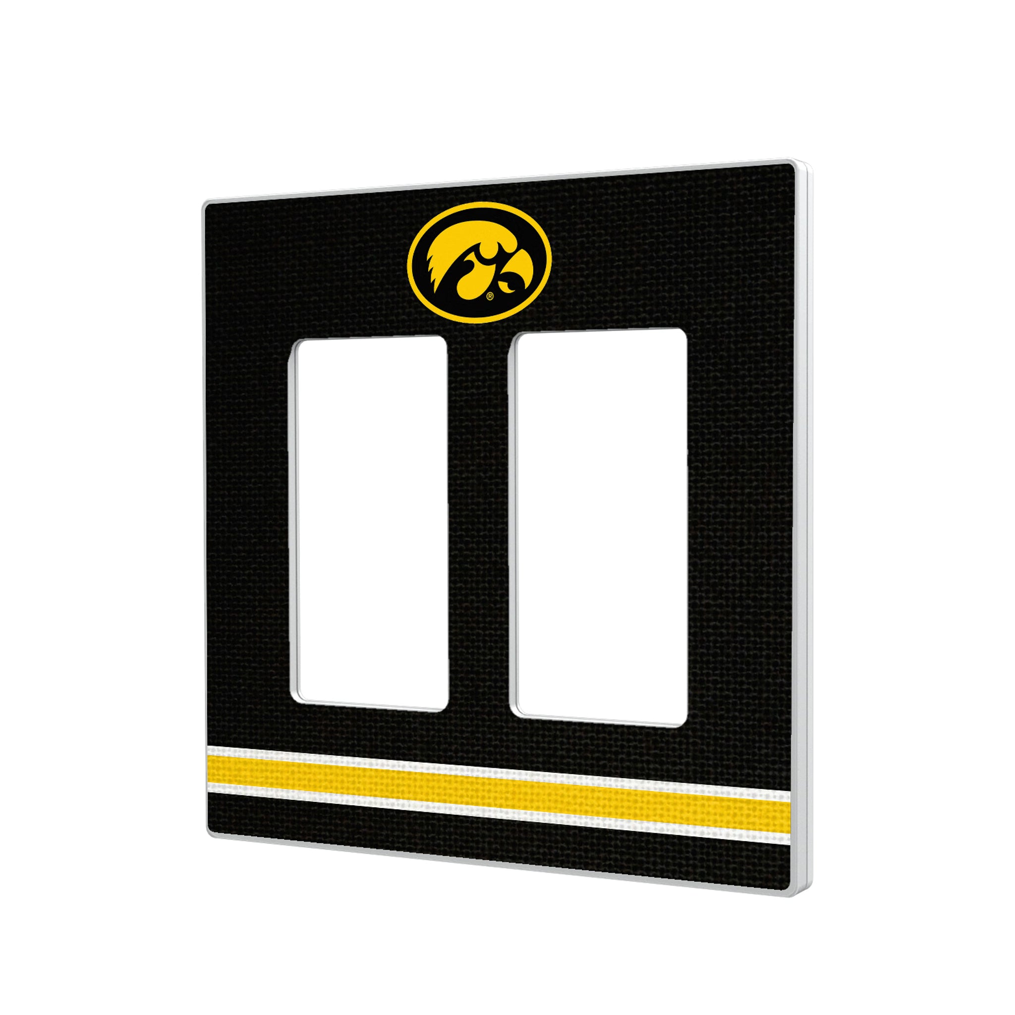 University of Iowa Hawkeyes Stripe Hidden-Screw Light Switch Plate#Style_Double Rocker