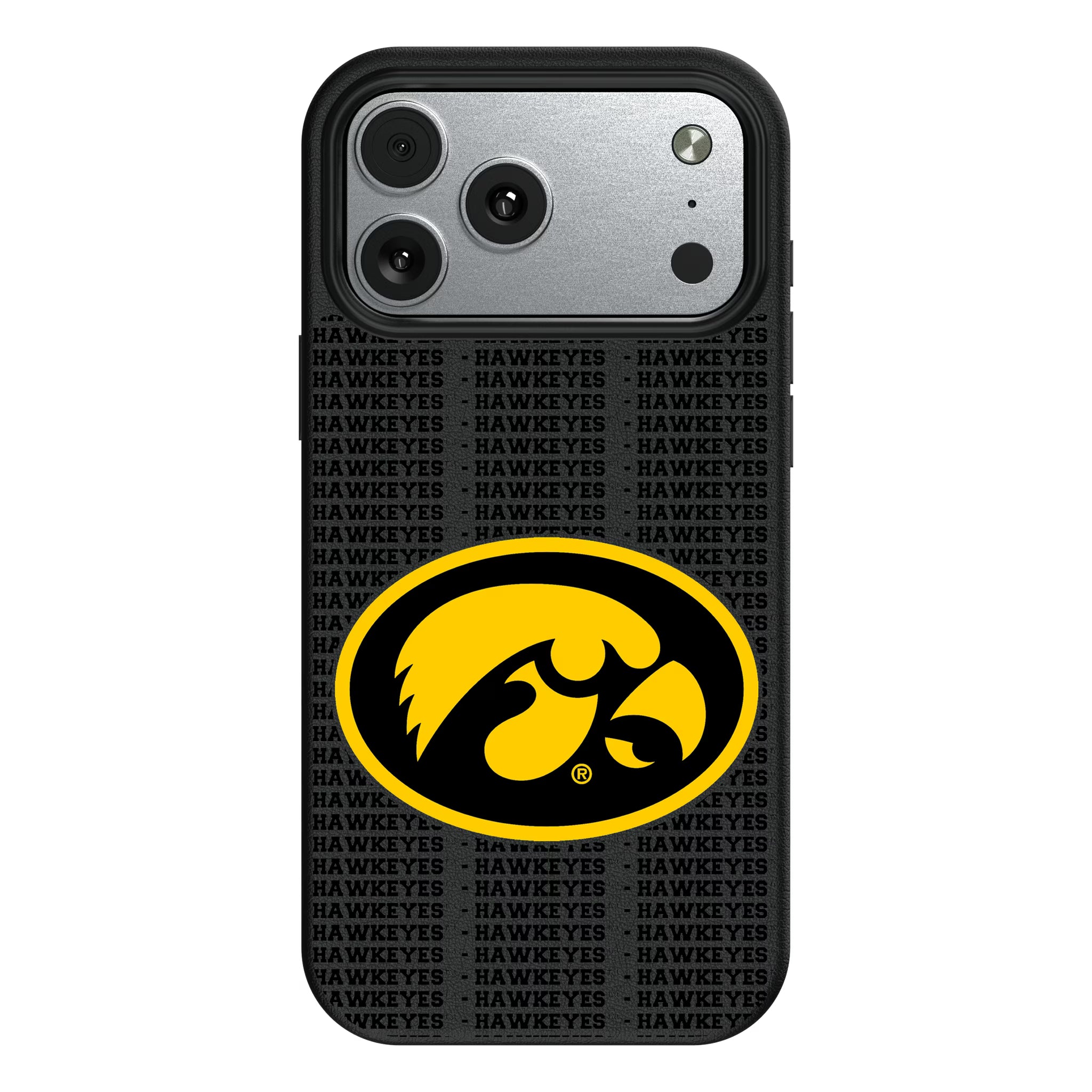 University of Iowa Hawkeyes Text Backdrop iPhone MagSafe Compatible Phone Case for Apple iPhone#Device_iPhone 17 Pro Max