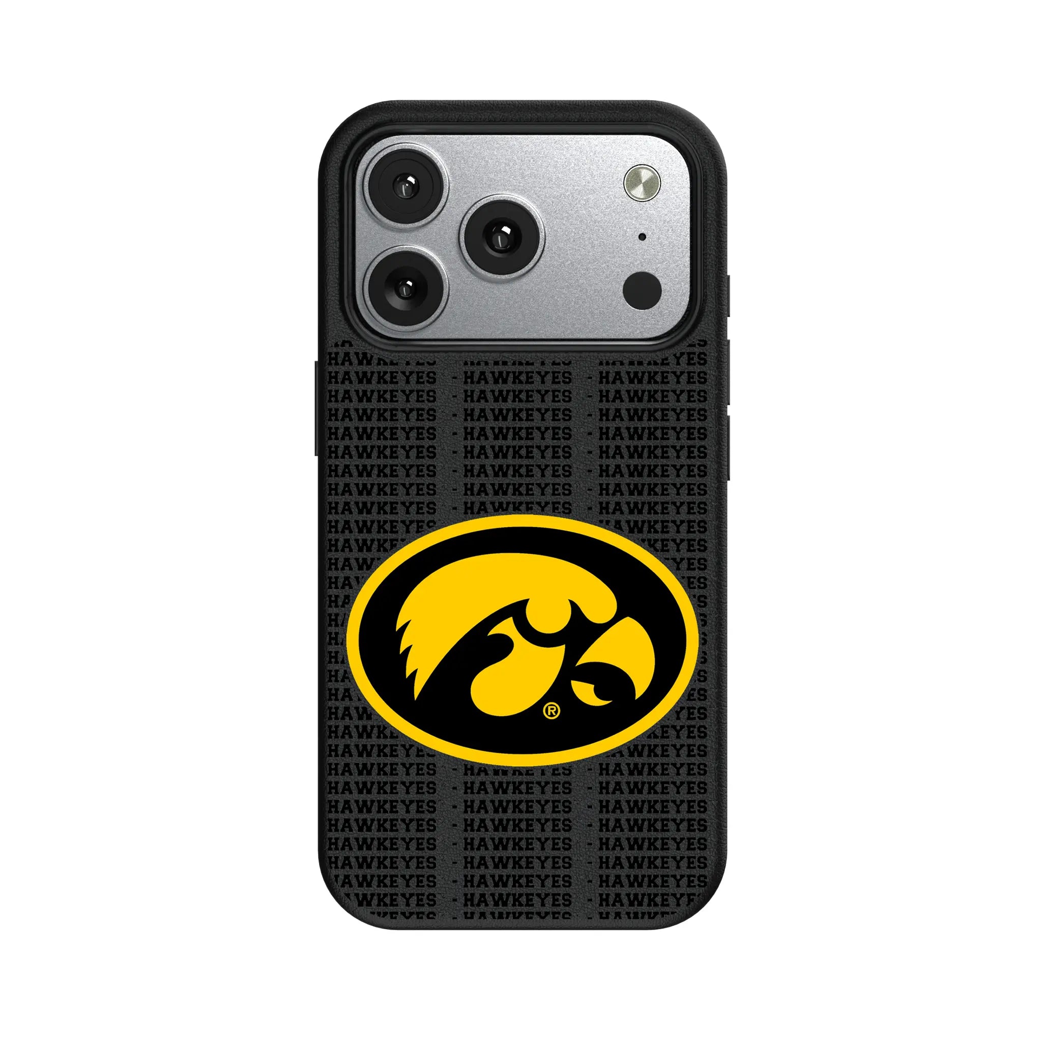 University of Iowa Hawkeyes Text Backdrop iPhone MagSafe Compatible Phone Case for Apple iPhone#Device_iPhone 17 Pro