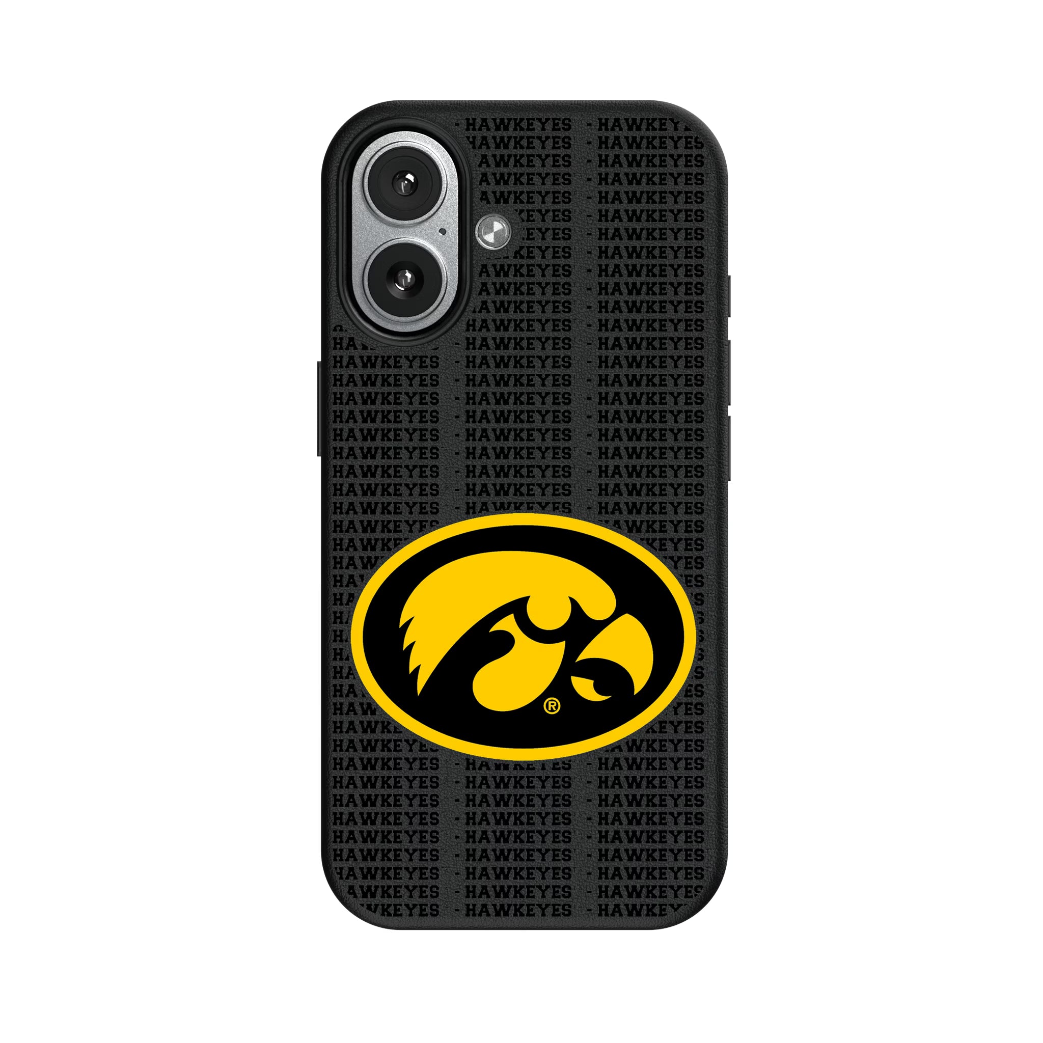 University of Iowa Hawkeyes Text Backdrop iPhone MagSafe Compatible Phone Case for Apple iPhone#Device_iPhone 17