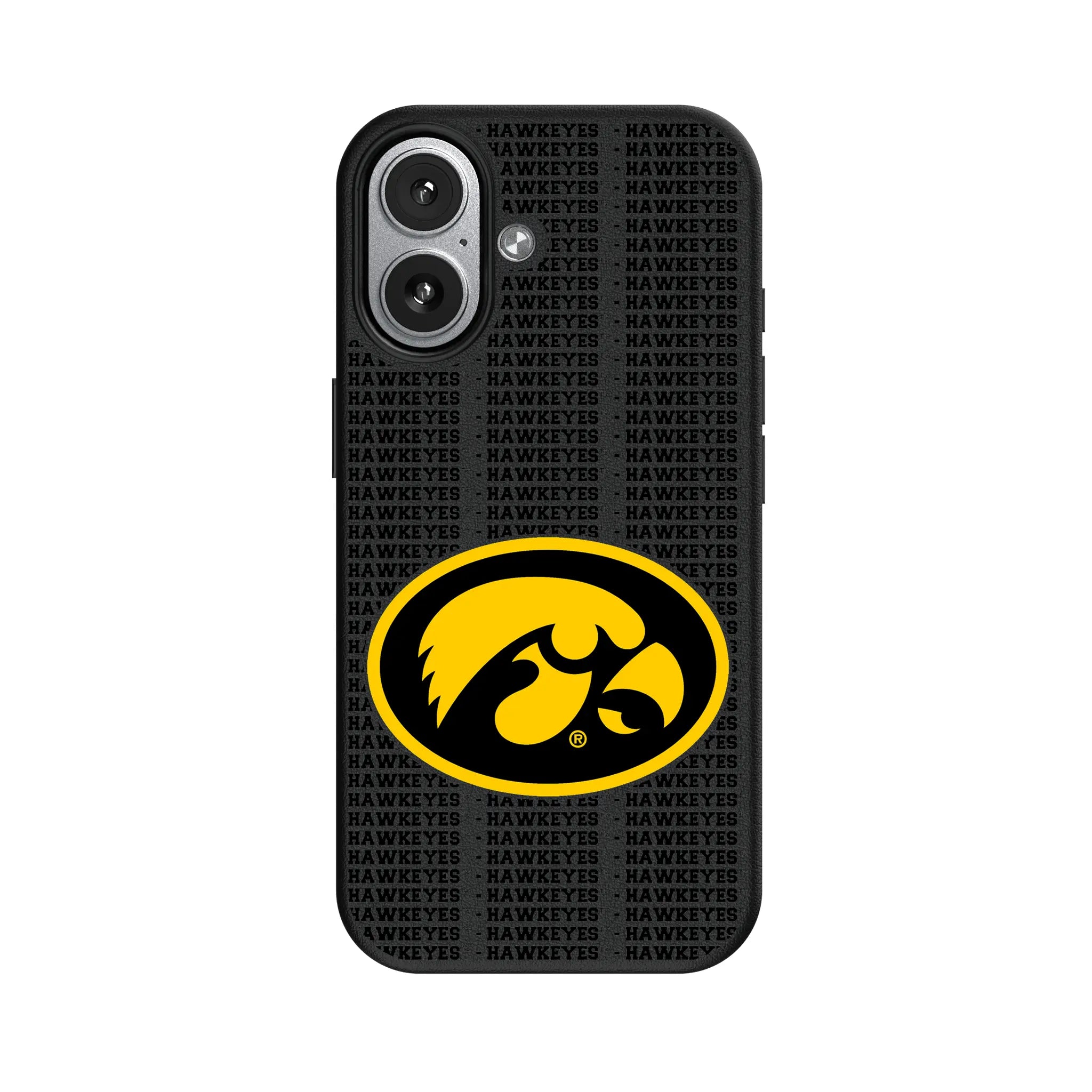 University of Iowa Hawkeyes Text Backdrop iPhone MagSafe Compatible Phone Case for Apple iPhone#Device_iPhone 17