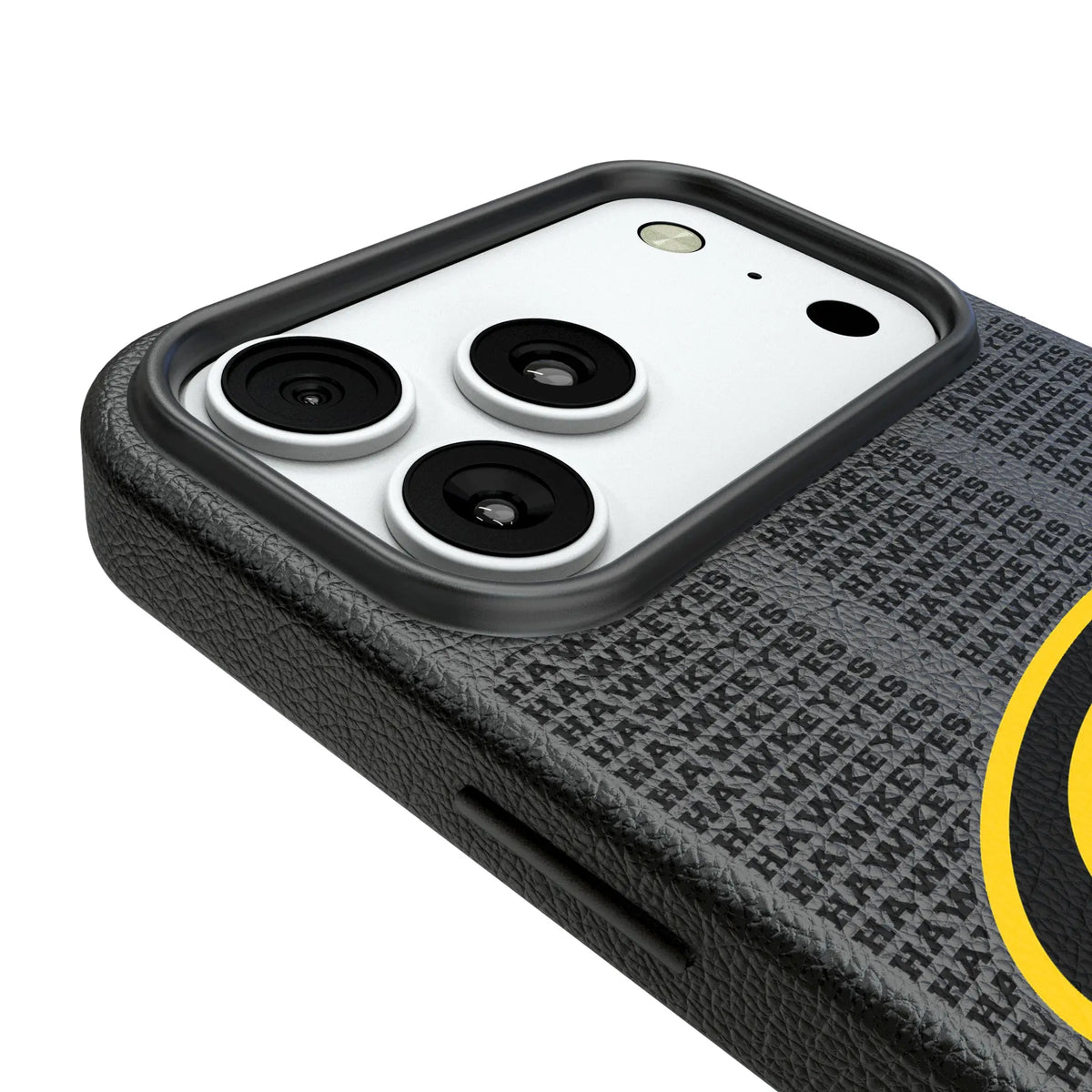 University of Iowa Hawkeyes Text Backdrop iPhone MagSafe Compatible Phone Case for Apple iPhone - Detail#Device_iPhone 18 Pro Max
